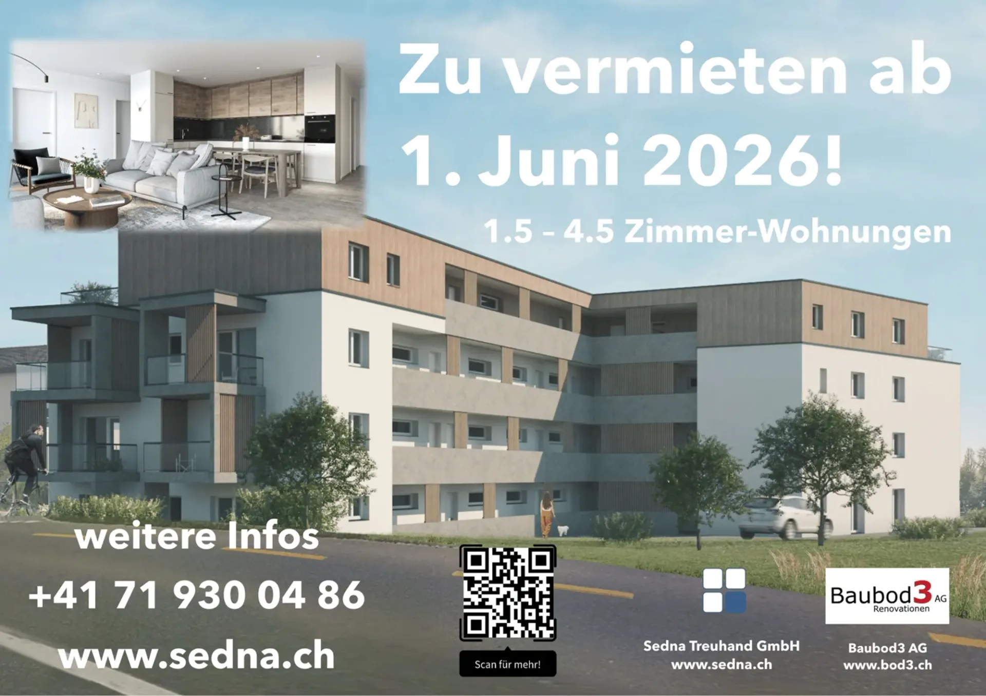 Attika 3.5-Zimmer-Neubauwohnung im 3. OG in Bettwiesen – sofort verfügbar
