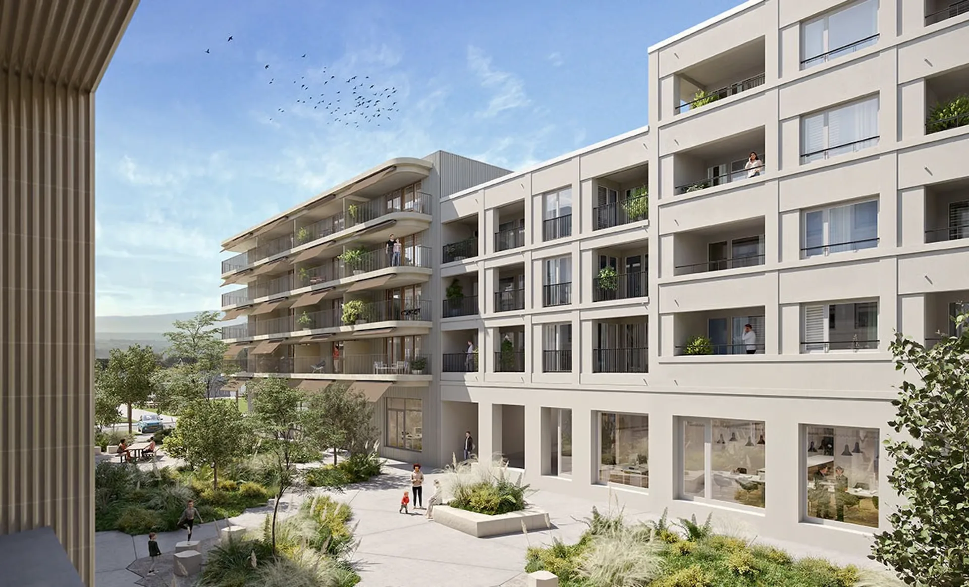 Wohnung mit 3.5 Zimmern und großem Balkon im Quartier de l'Orée in Crissier