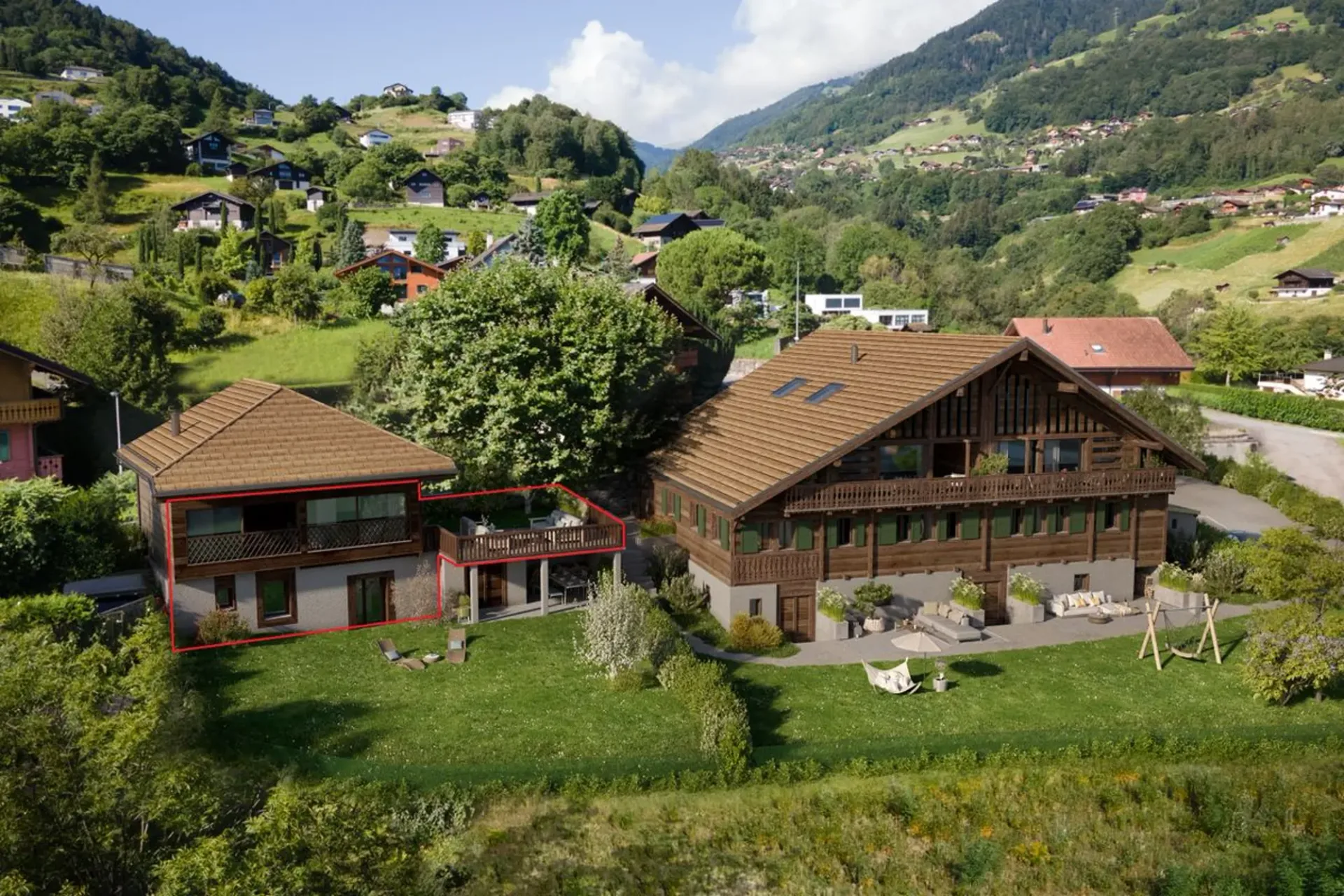 Ancien "pressoir" entièrement rénové en chalet 4.5 pièces / jardin privatif