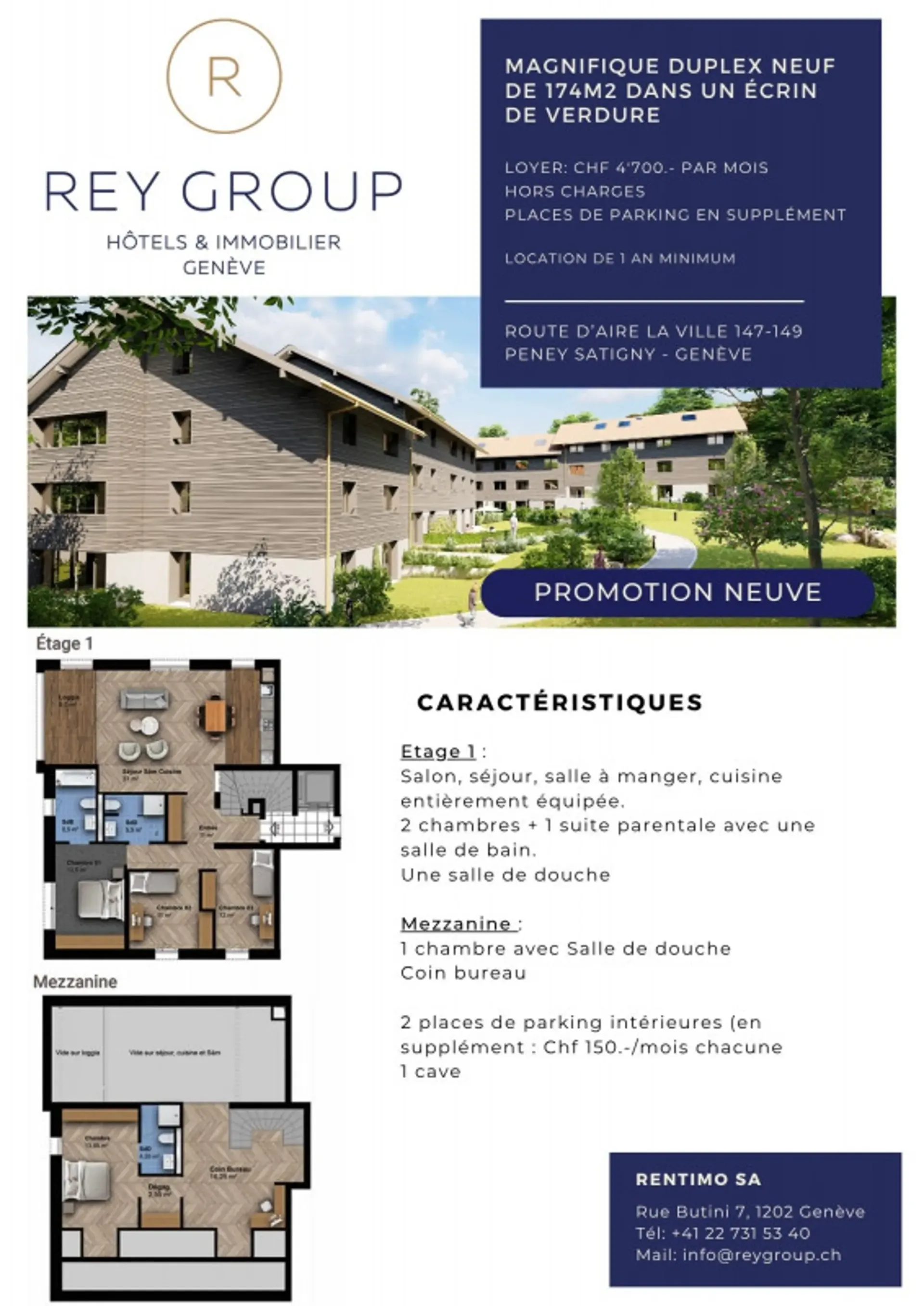 SATIGNY - Magnifico duplex nuovo in un'oasi di verde!