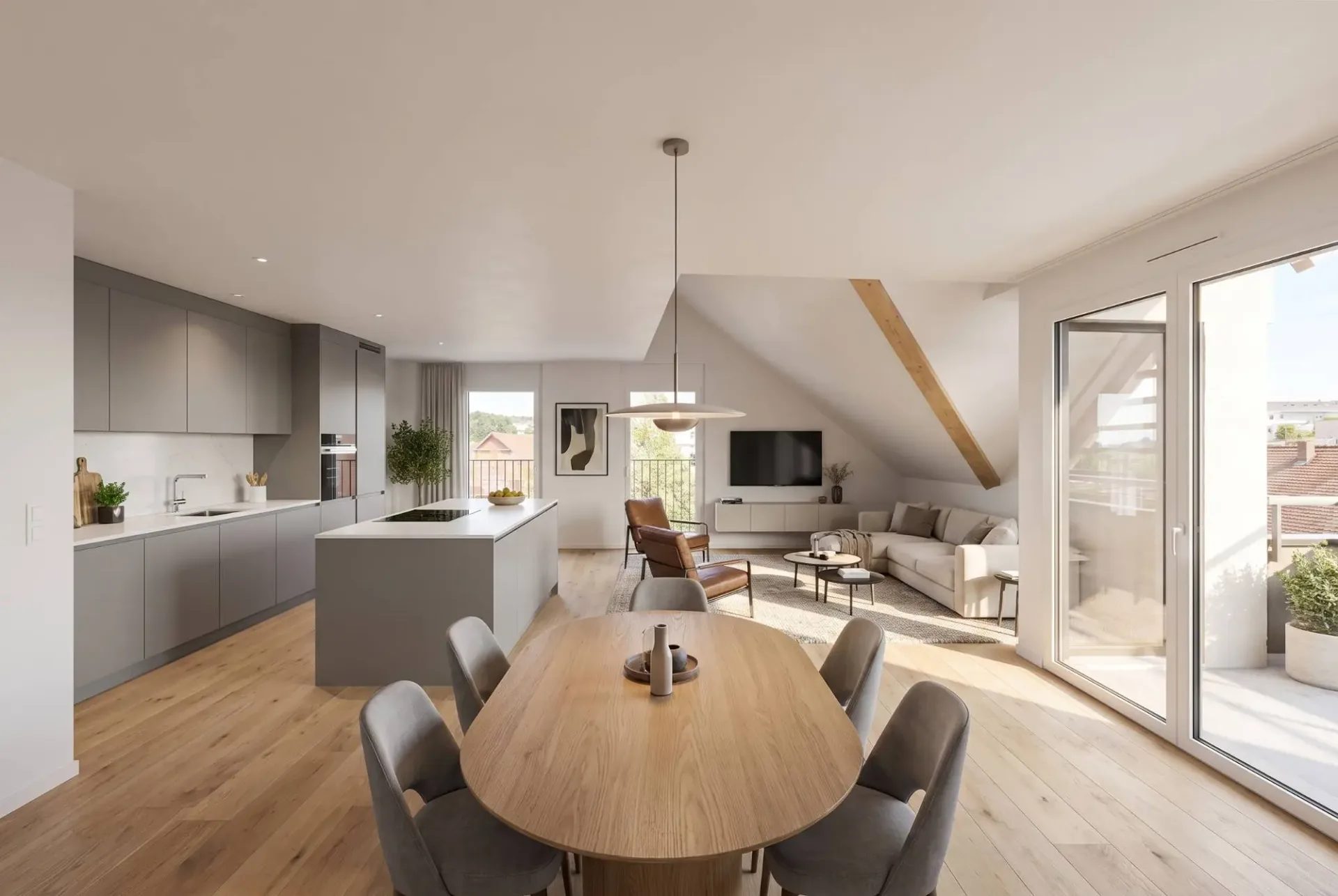 Duplex-Wohnung im modernen Stil im letzten Stock
