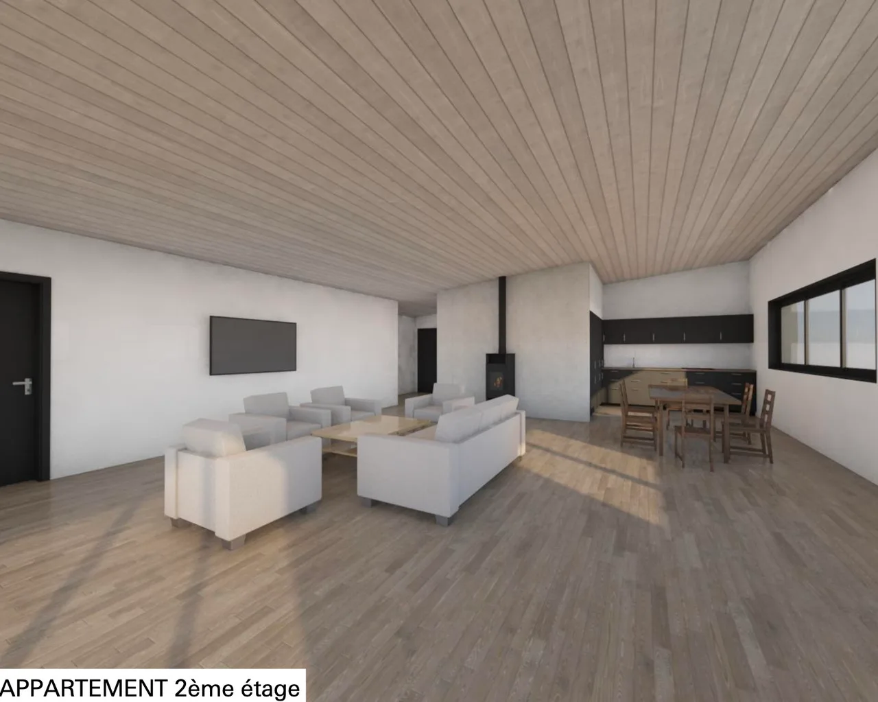 Fétigny, zu verkaufen, Attika mit 3.5 Zimmern, 103 m2, Terrasse von 51 m2