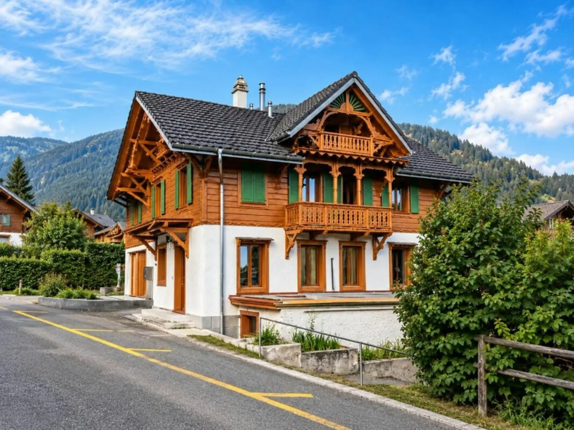 Einfamilienhaus mit hohem Standard und 2 Wohnungen zur Verkauf in Corbeyrier, 15 Minuten von Aigle