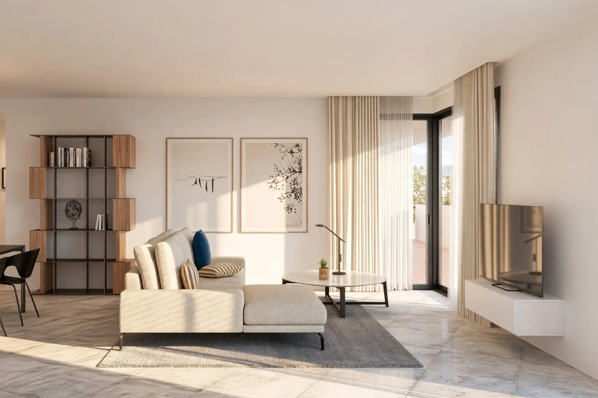 Neu und helles 3,5-Zimmer-Wohnung mit großer bewohnbarer Terrasse und offener Aussicht