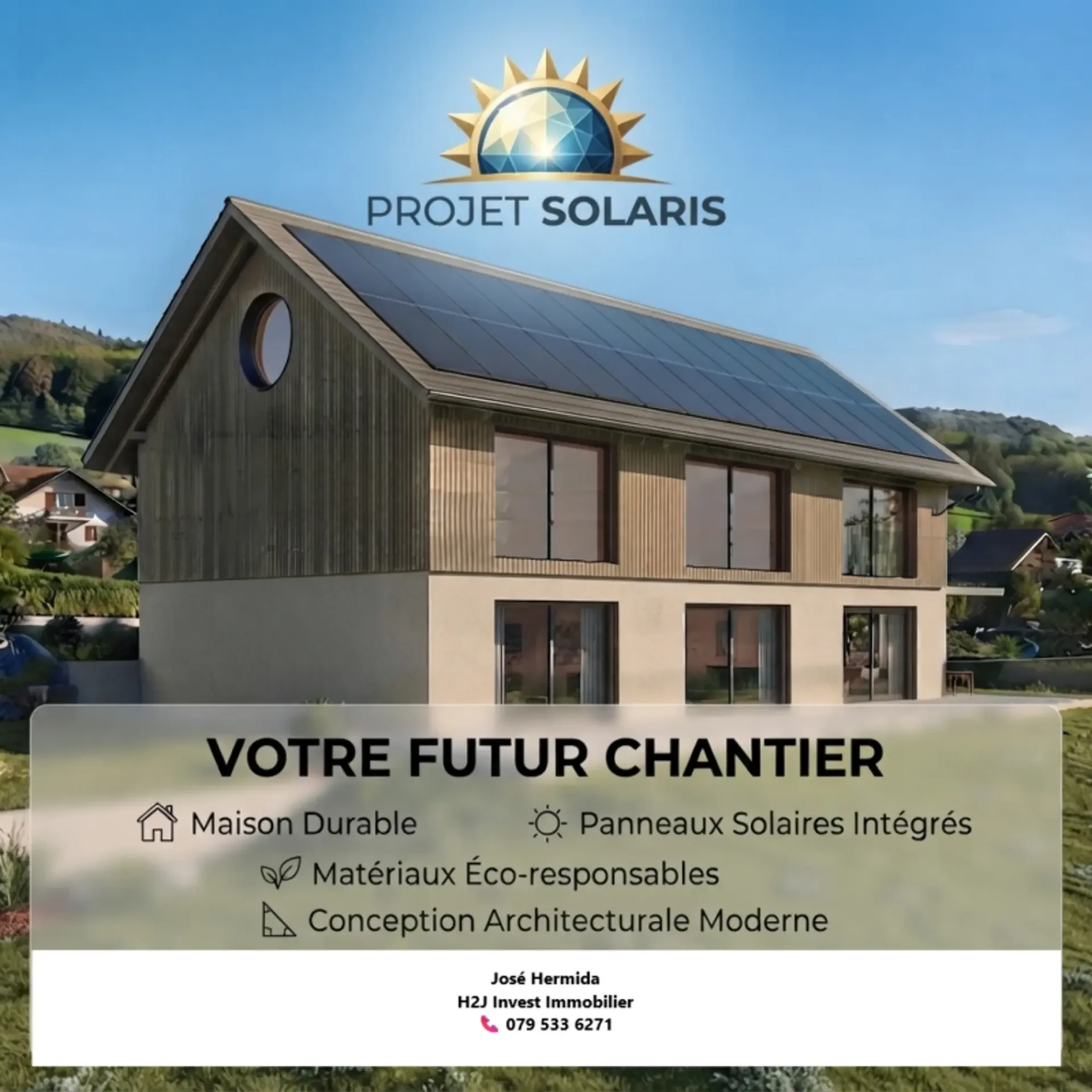 Unabhängige Villa, die energetisch und modulierbar nach Bedarf ist