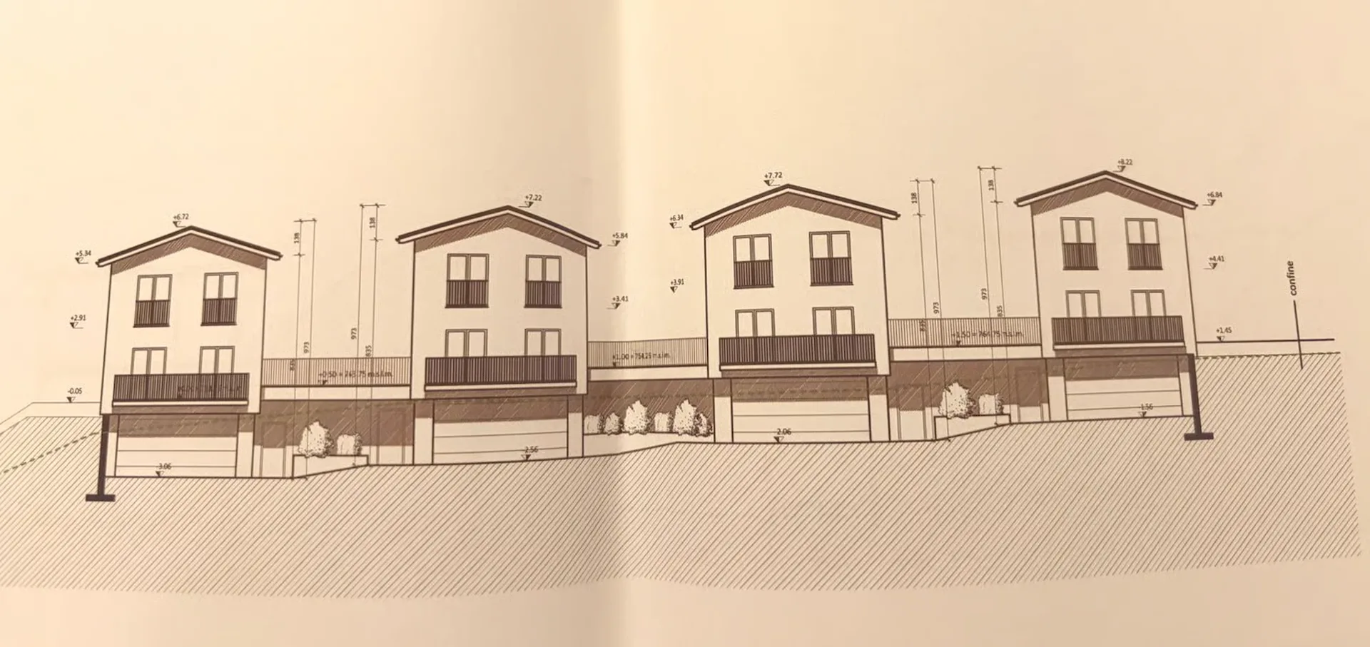 Bauland mit genehmigtem Projekt für 4 Häuser in Lugano-Valcolla