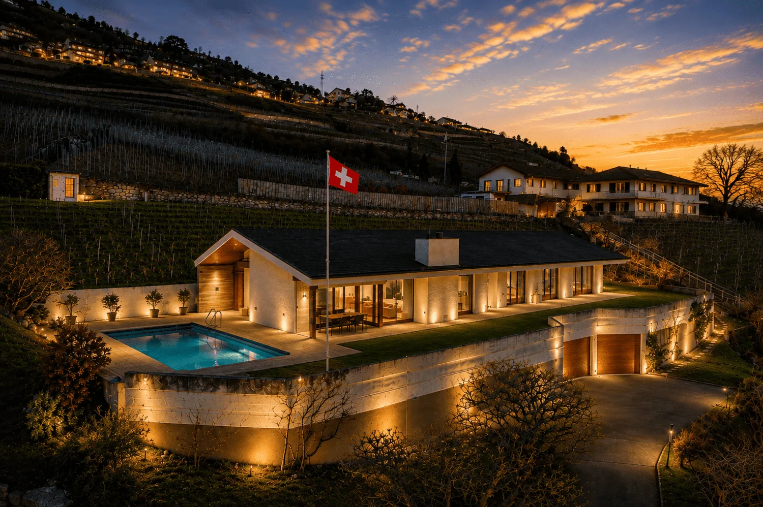 CORSEAUX - EIGENTUM IN DEN WEINBERGEN MIT ATemberAUBENDER AUSSICHT AUF