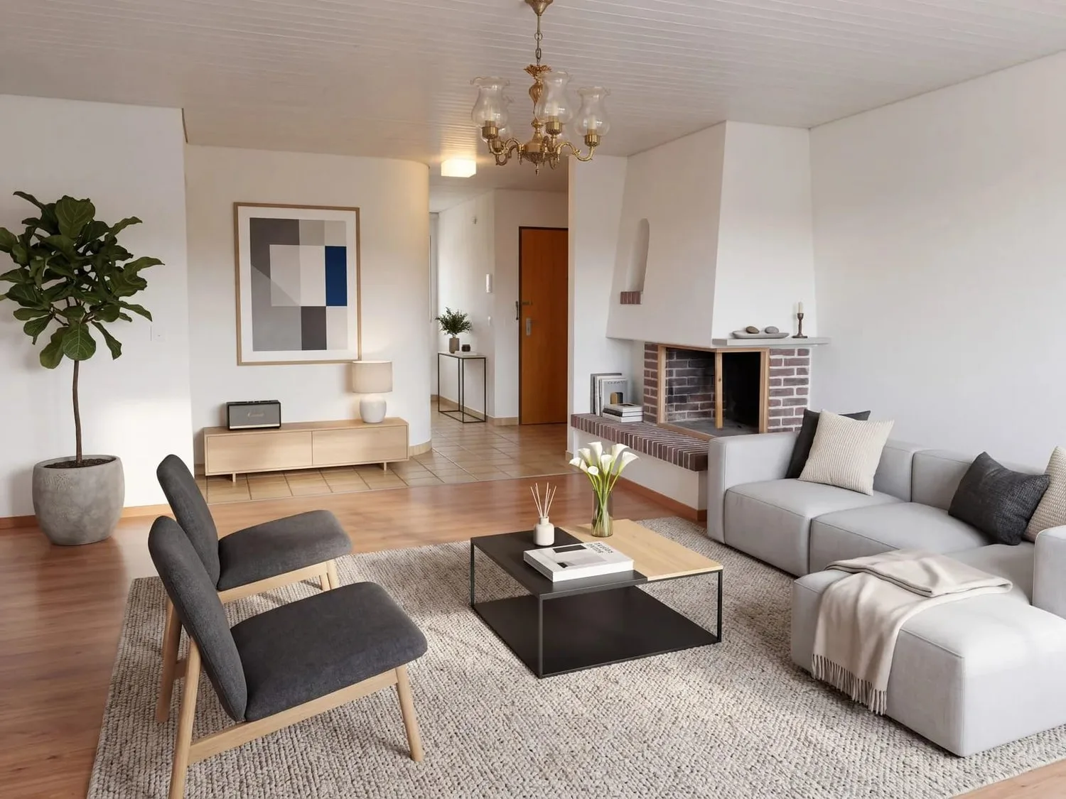 Appartamento di 3½ locali con balcone e caminetto