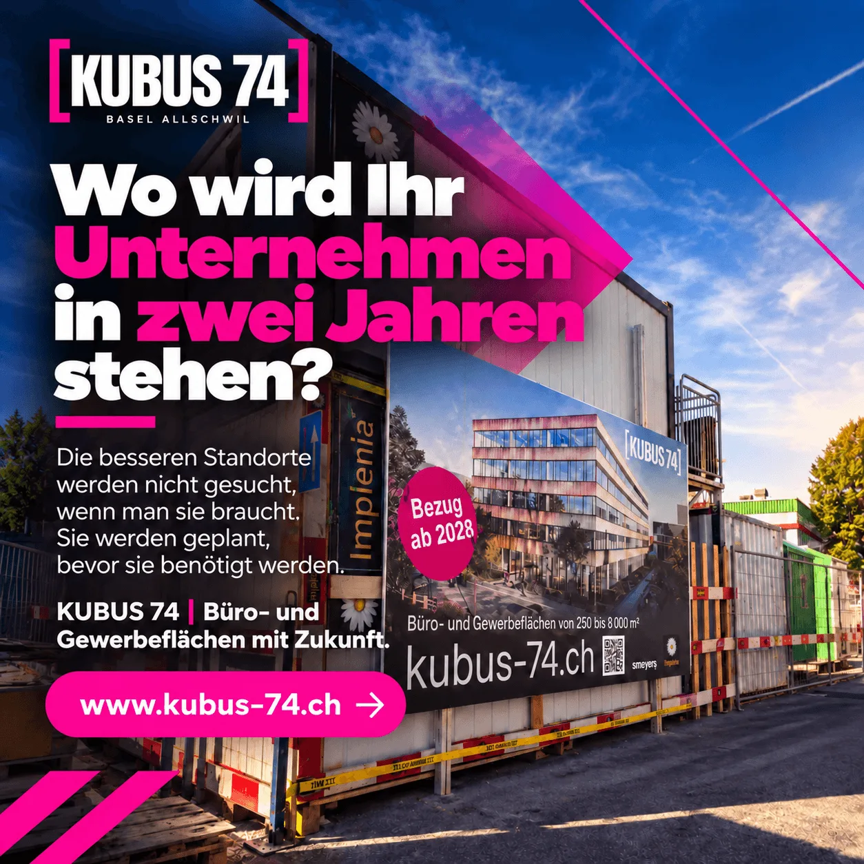 KUBUS 74 | Spazi flessibili per uffici e attività commerciali da 230 m² ? Pronto per l'occupazione in primavera 2028