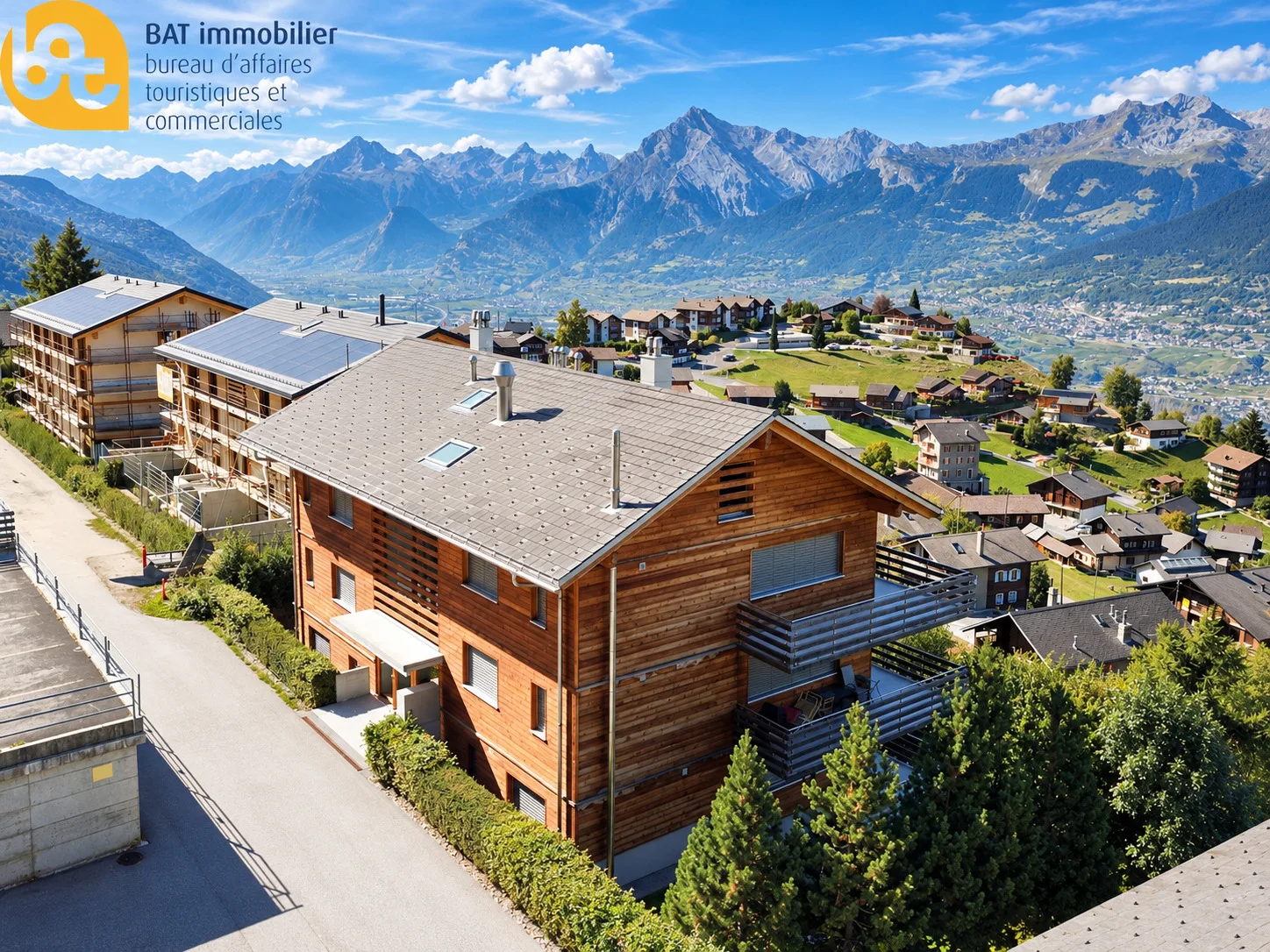 Nax - 2,5 Zimmer in einer Zweitwohnungsresidenz mit Balkon und Terrasse