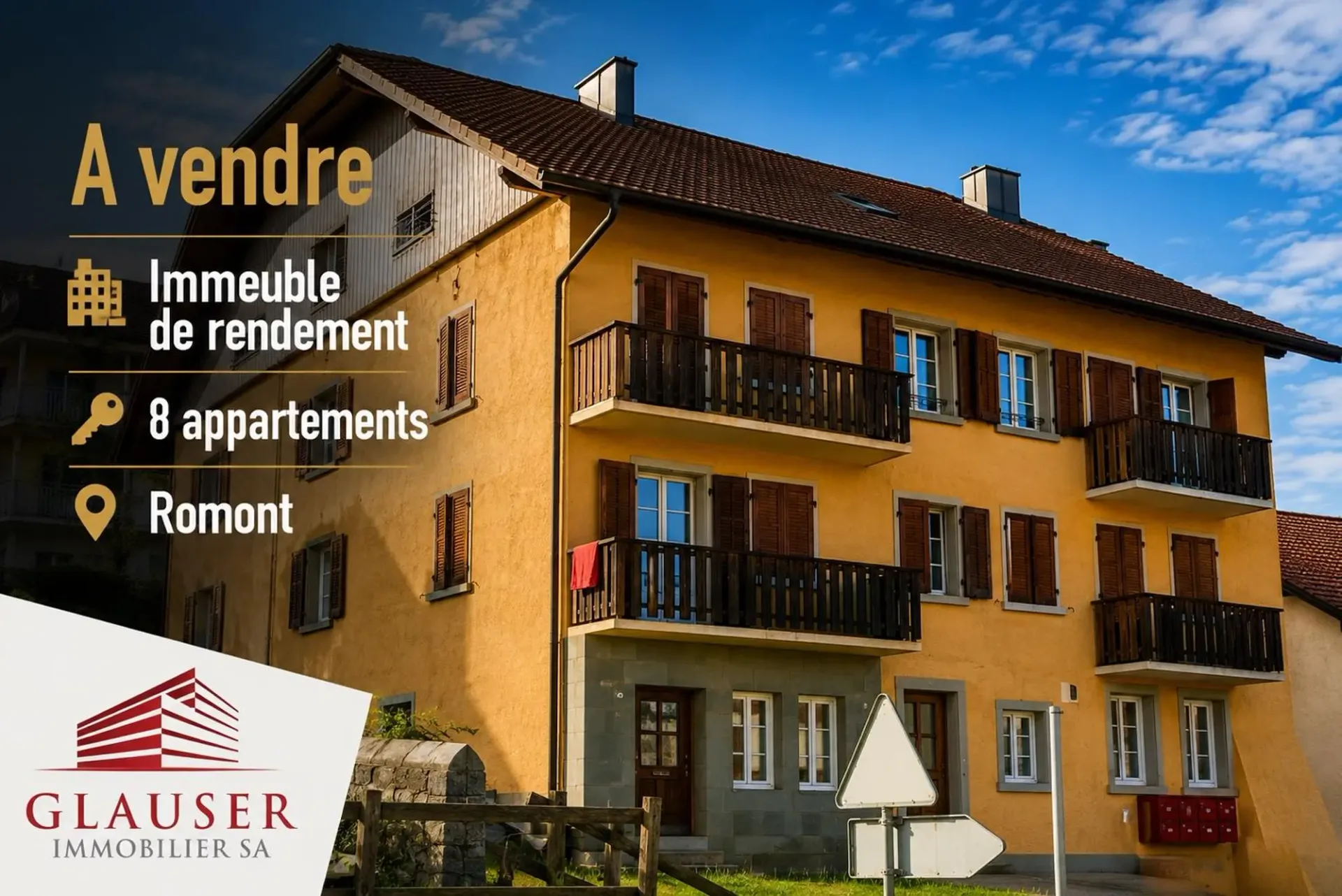 Mieteinbringendes Gebäude | 8 Wohnungen | Romont