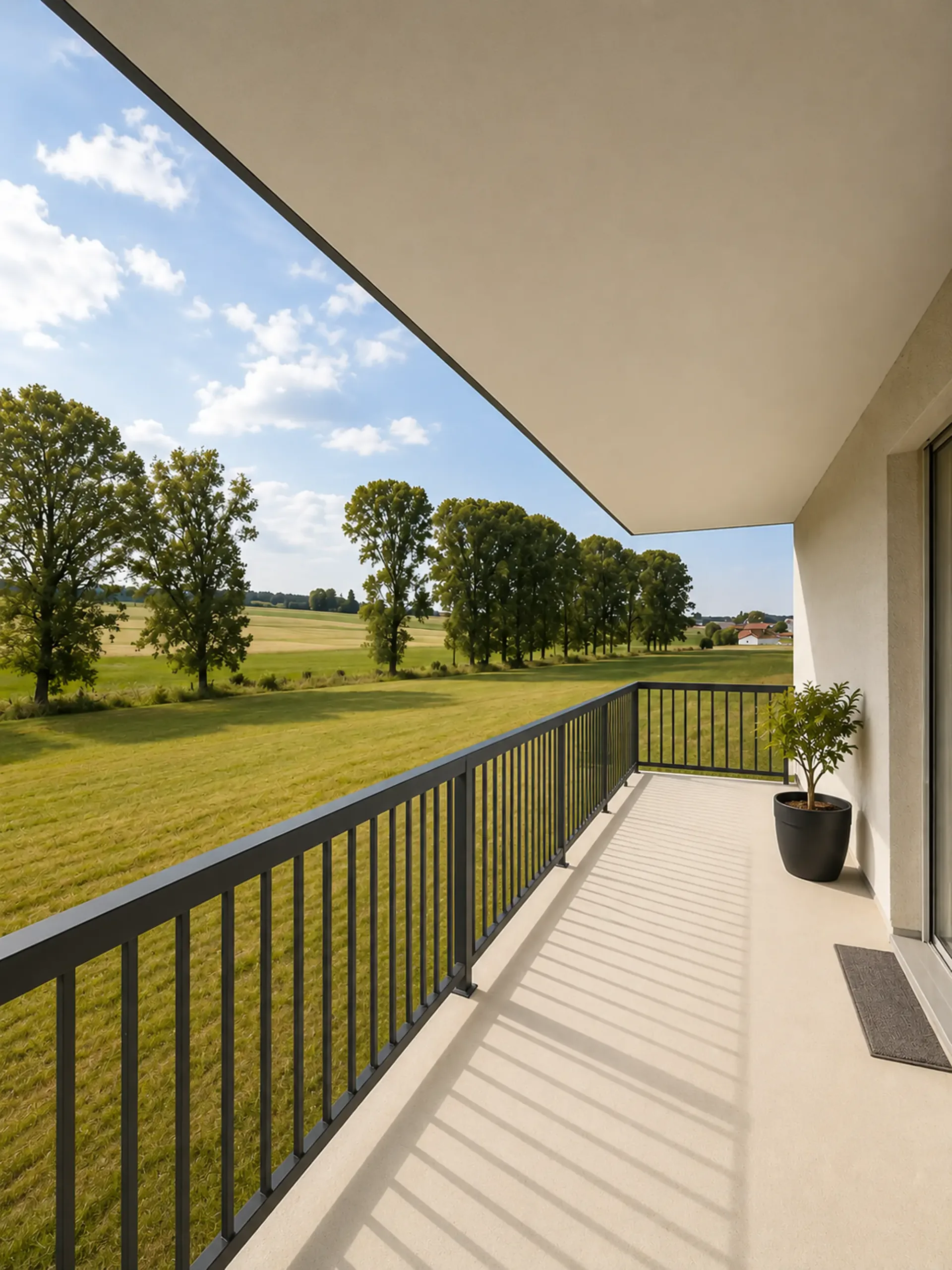 Charming 3.5-room apartment with balcony and unobstructed view in Villaraboud