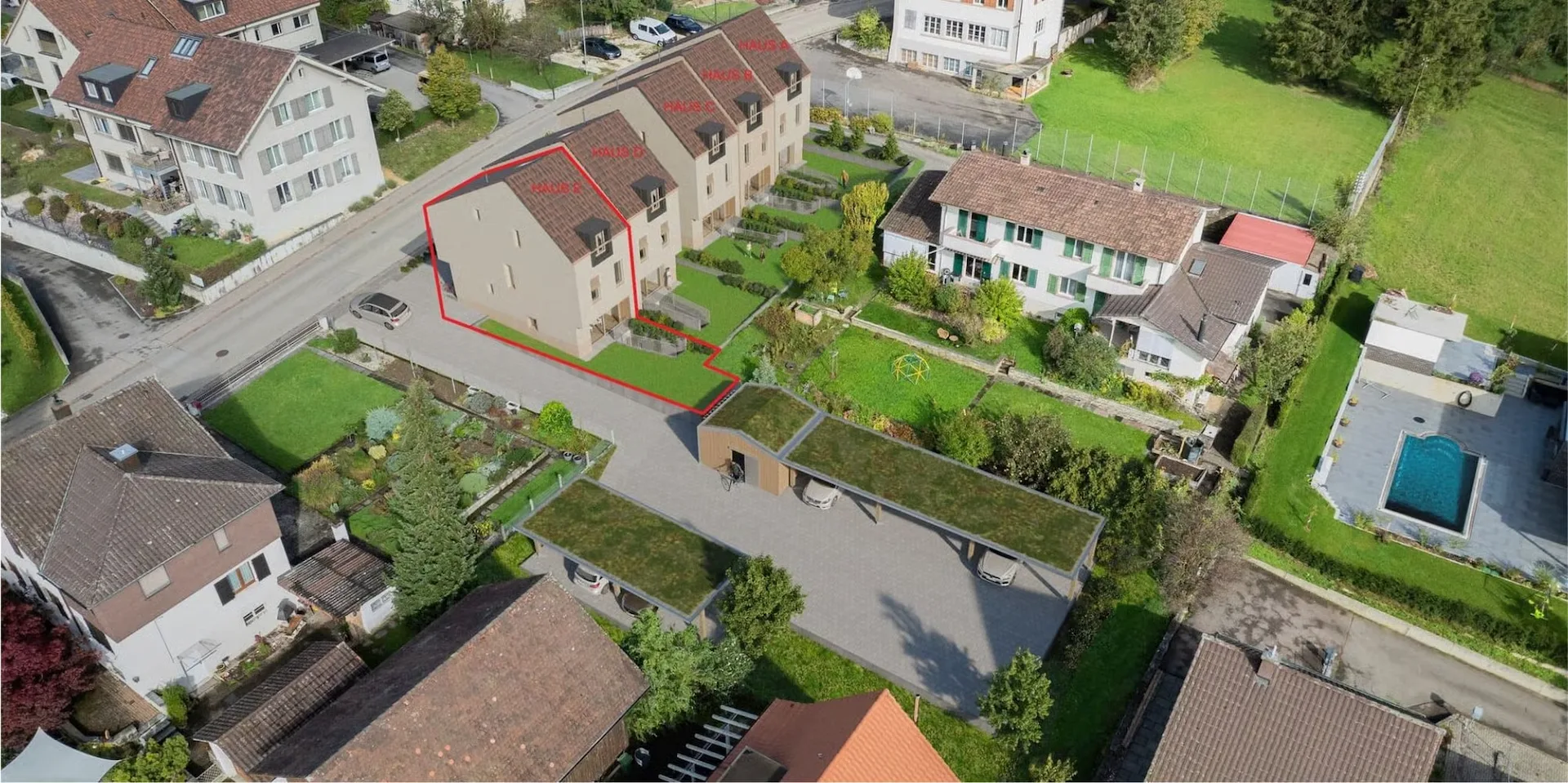 Modernes Reihenhaus in Känerkinden mit durchdachtem Wohnkonzept mit idealer Aussenfläche (Haus E)