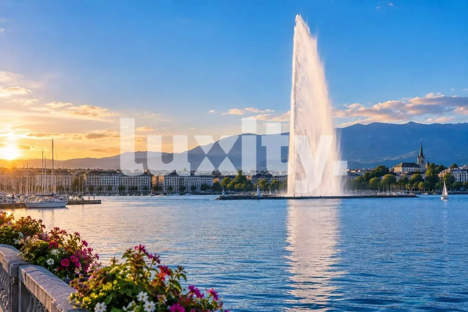 Die Kunst des Lebens gegenüber dem Jet d'Eau