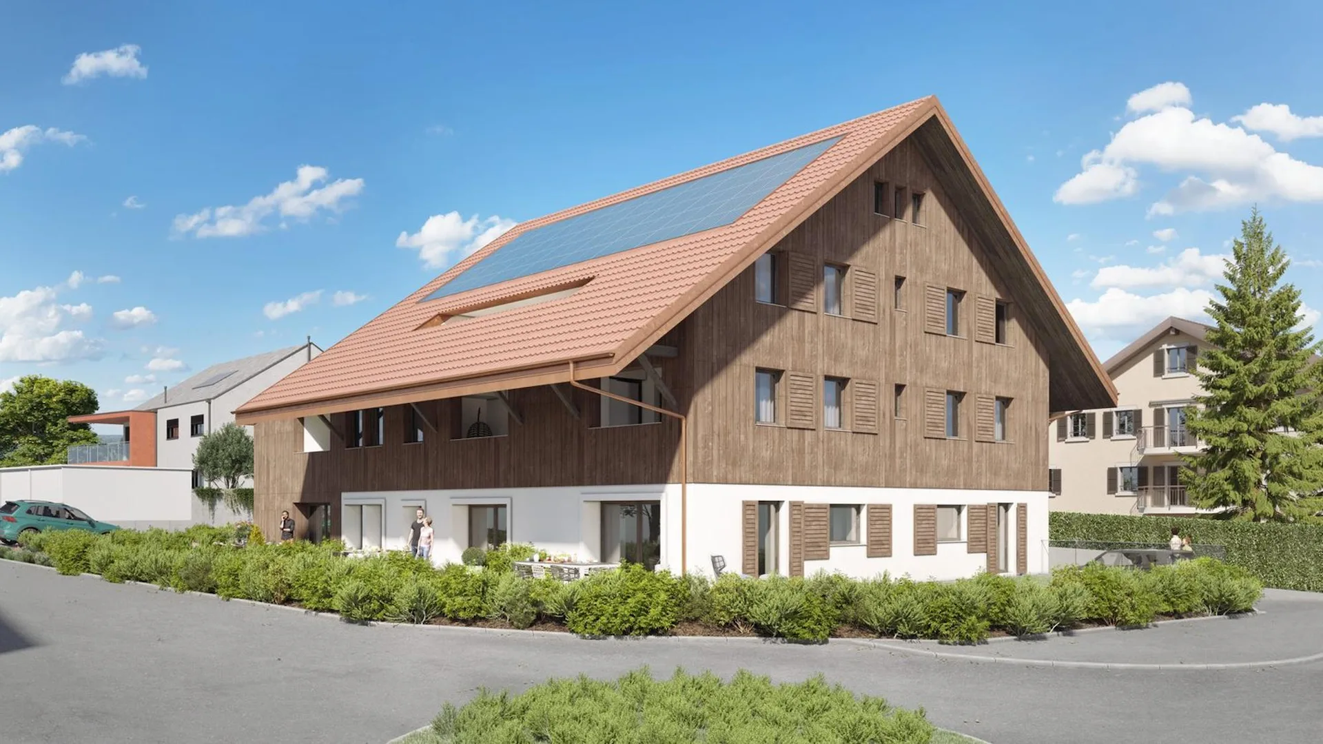 3,5 Zimmer mit Garten, Neubau im Zentrum des Dorfes