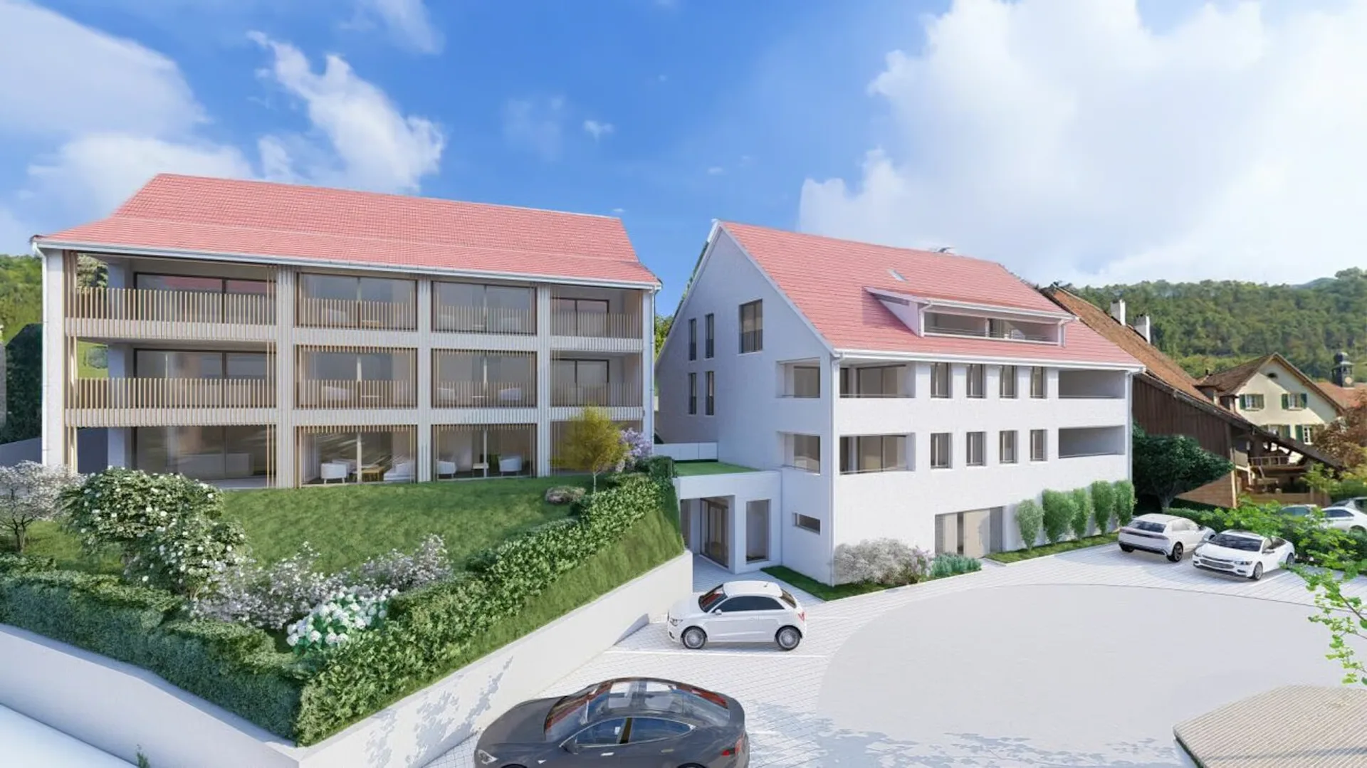 Neubau 3.5 Zimmer-Gartenwohnung mit Einstellhalle