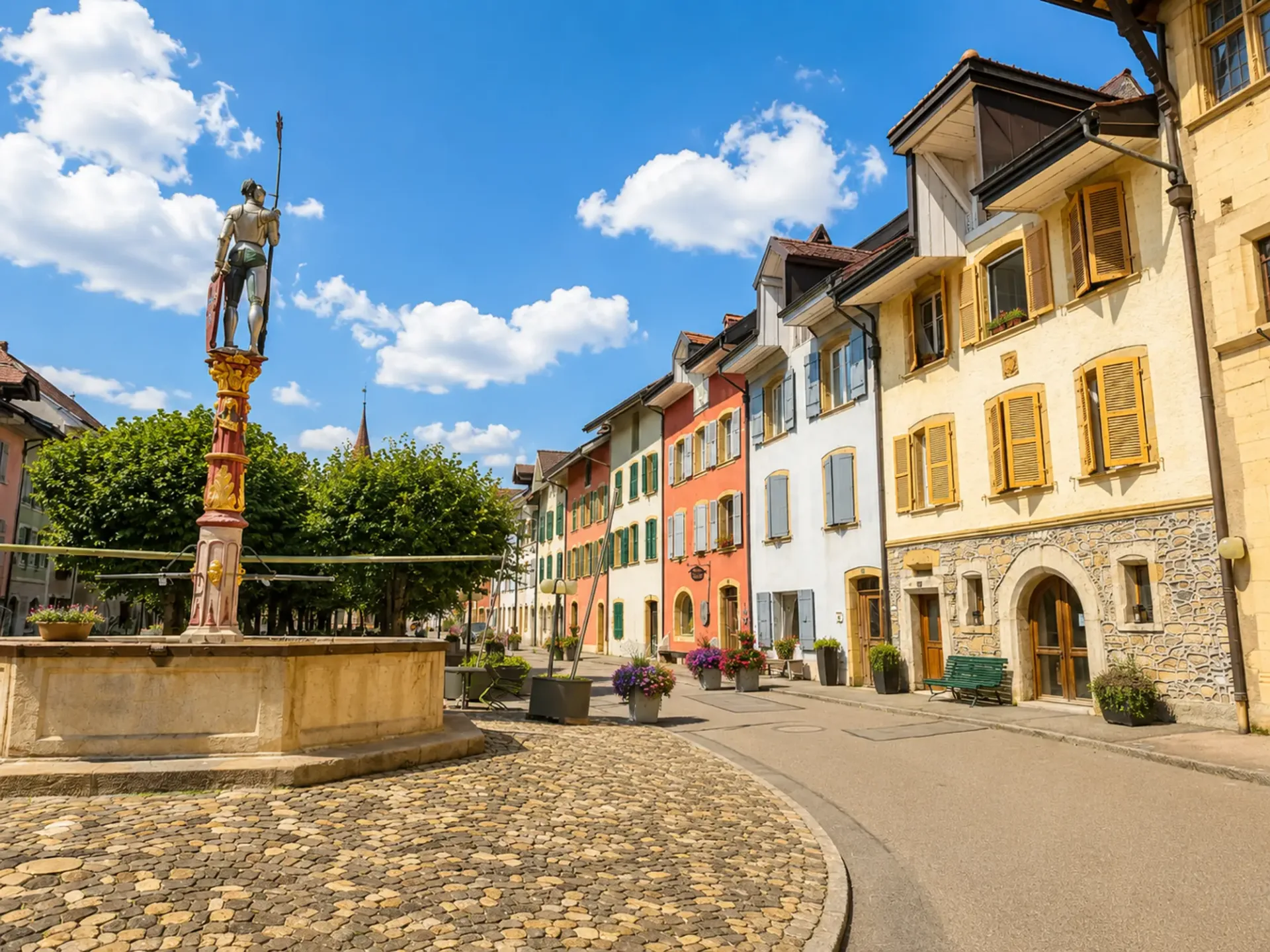 Schönes Duplex mit Terrasse und Kamin im Herzen von Bourg du Landeron