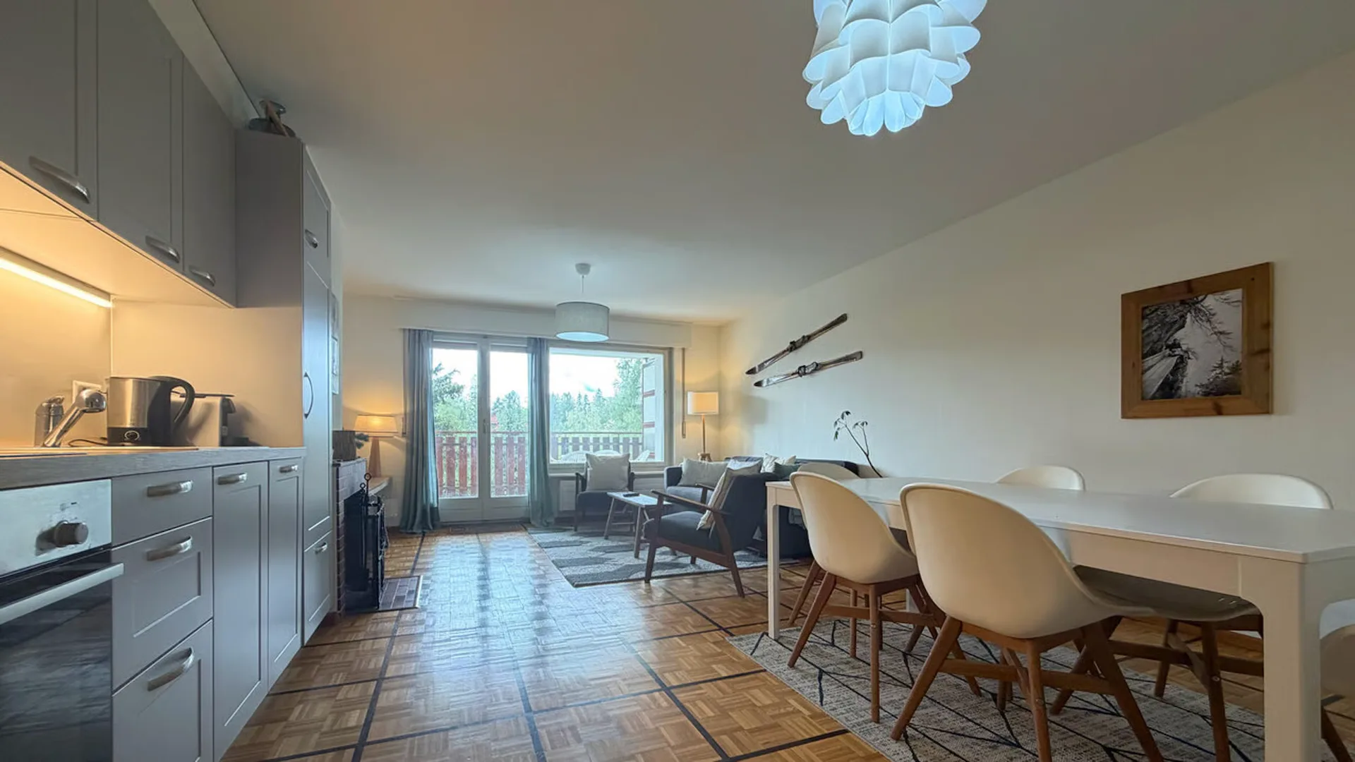 Appartement 3 pièces au centre de Crans avec un grand balcon