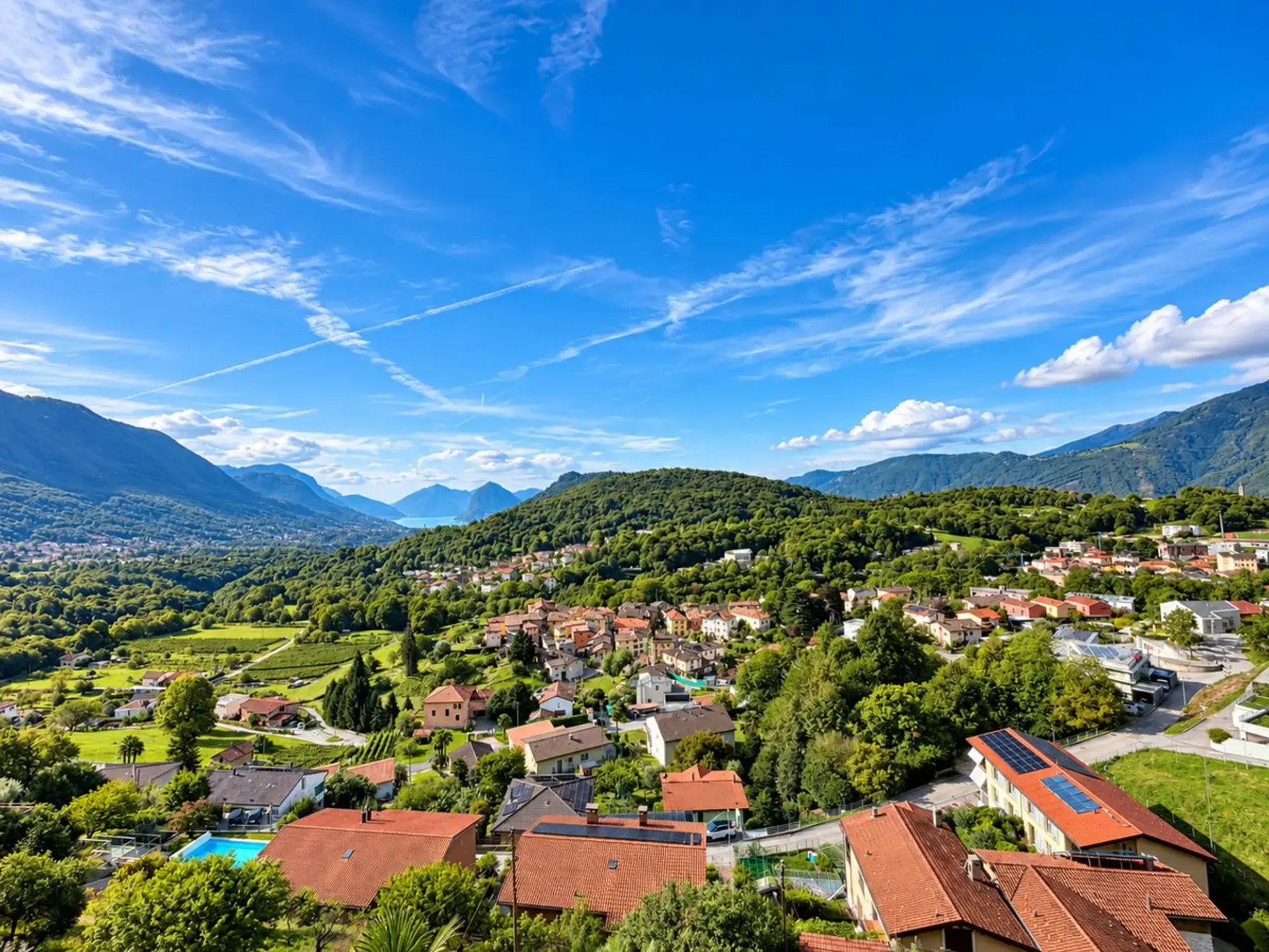 Cagiallo_ Helles Dachgeschoß mit 4 Zimmern, Terrasse und Pool