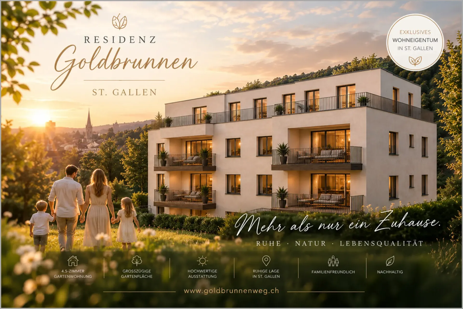 Modern wohnen. Natürlich leben. Mitten in St. Gallen