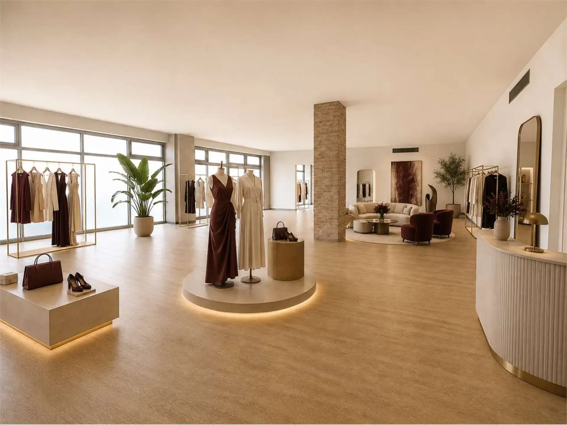 Grand espace commercial avec vitrine