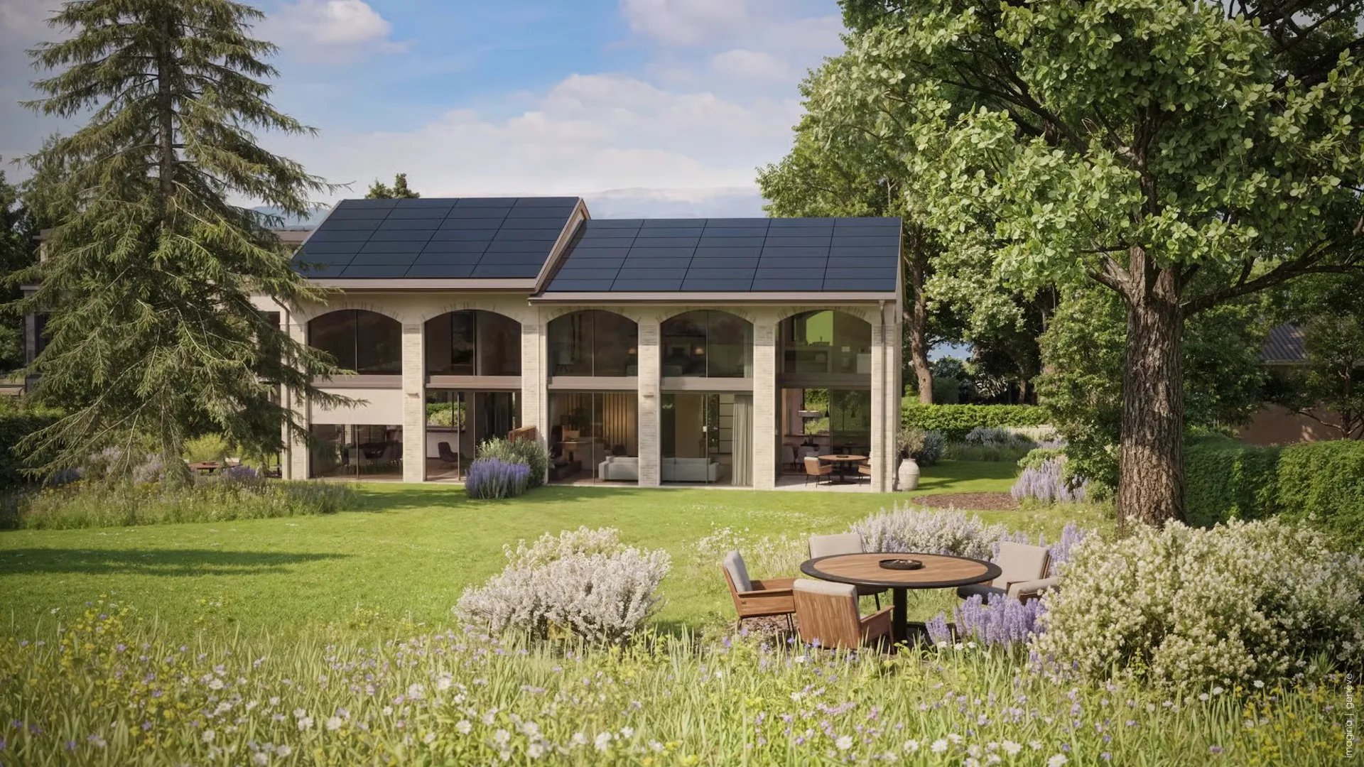 Außergewöhnliche moderne Villa mit großem Garten im Herzen von Anières