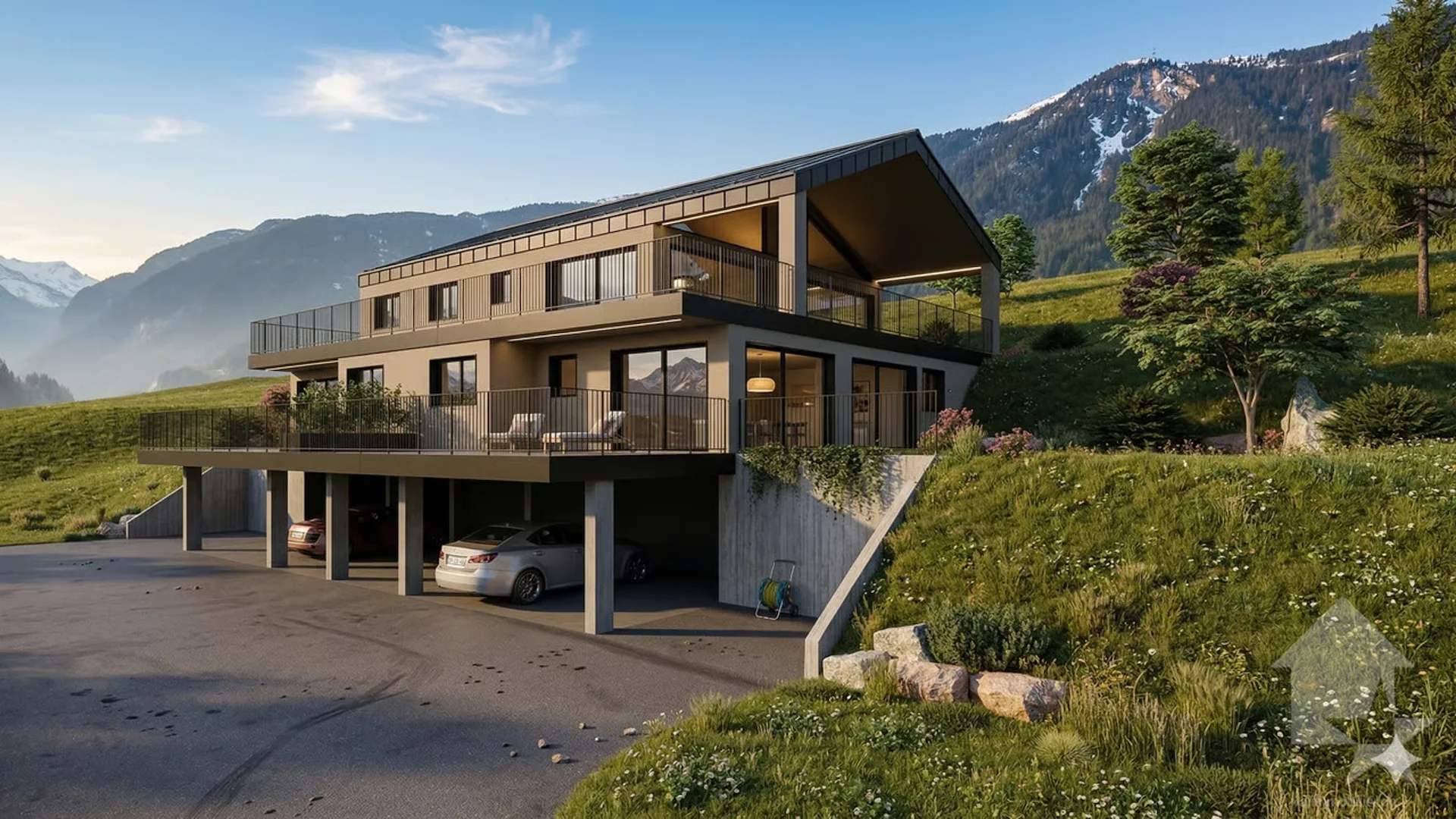 Dachgeschosswohnung mit 4.5 Zimmern in Veysonnaz mit großer Panoramaterrasse