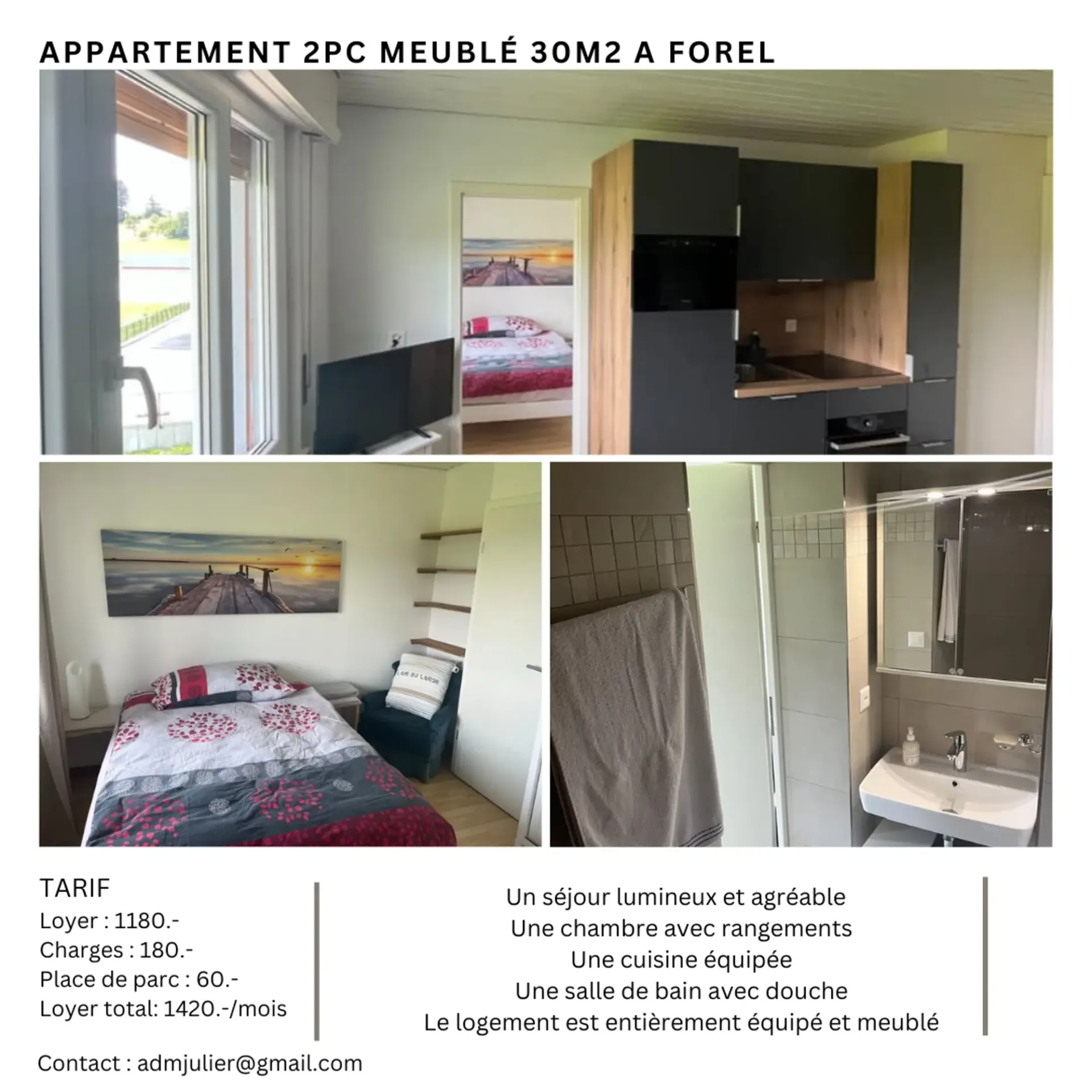 Charmantes 2-Zimmer-Wohnung in Forel (Lavaux)