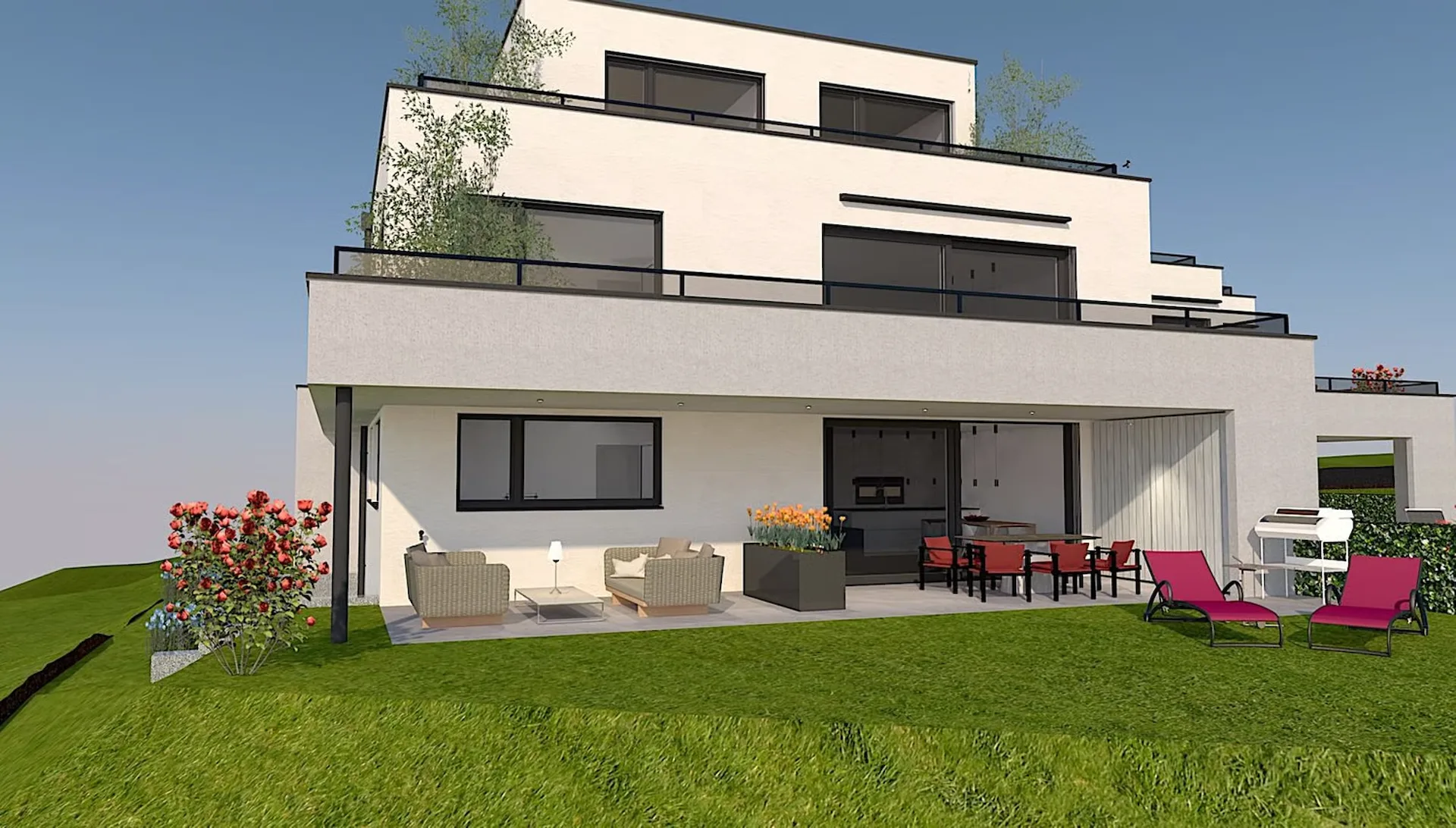 3.5 Zimmer EG-Wohnung mit 112m2 Landanteil/ 35m2 deckter Sitzplatz