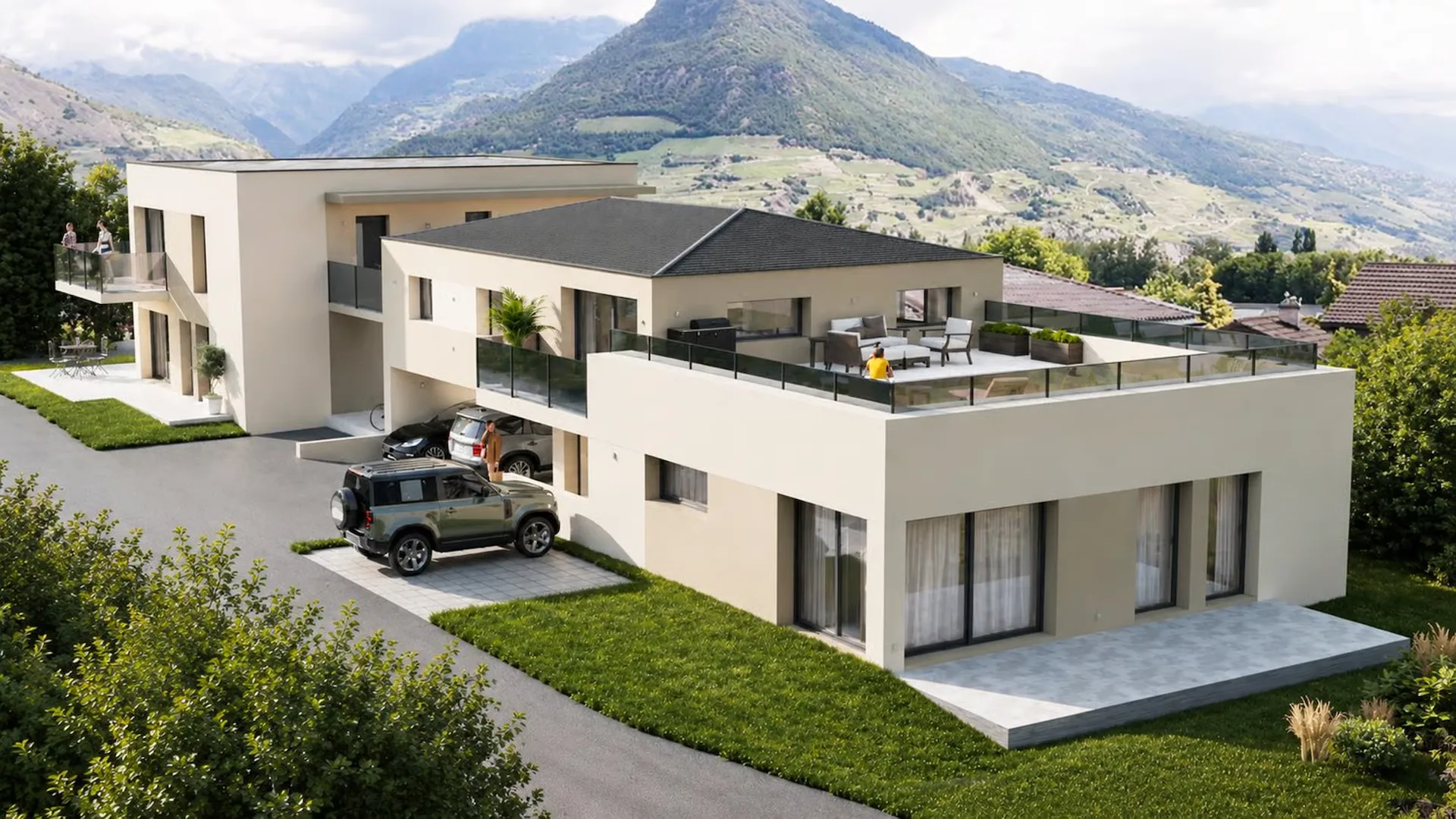 Magnificent new 4.5-room duplex with mountain views in Bramois