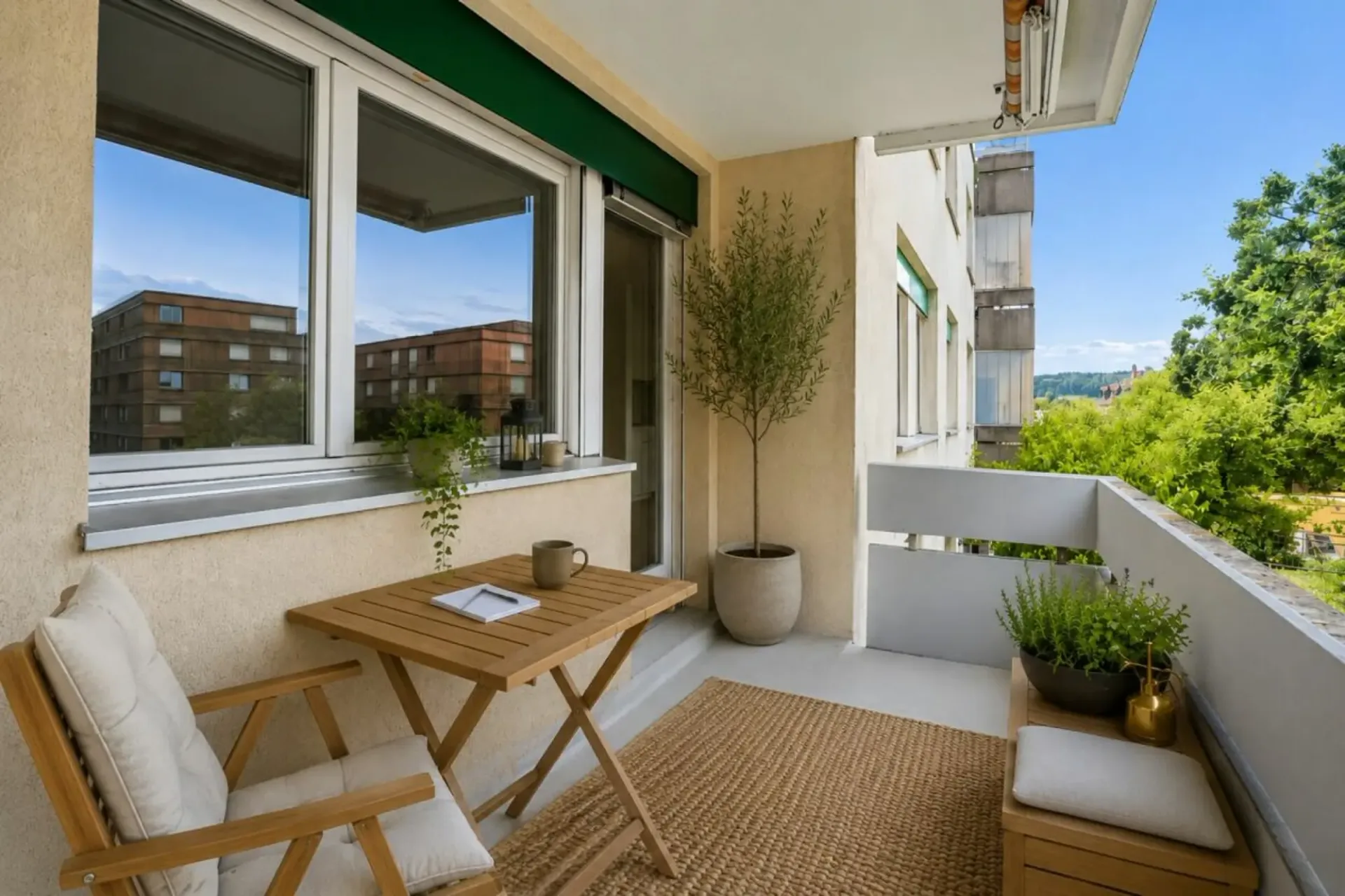 RÉSERVÉ : Appartement de 3½ pièces rénové avec style avec balcon et vue verte