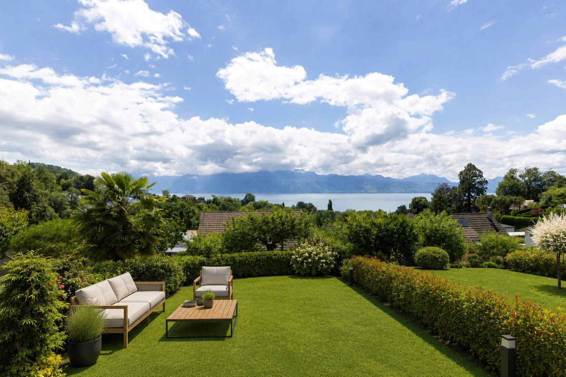 Duplex en rez-de-jardin avec vue lac