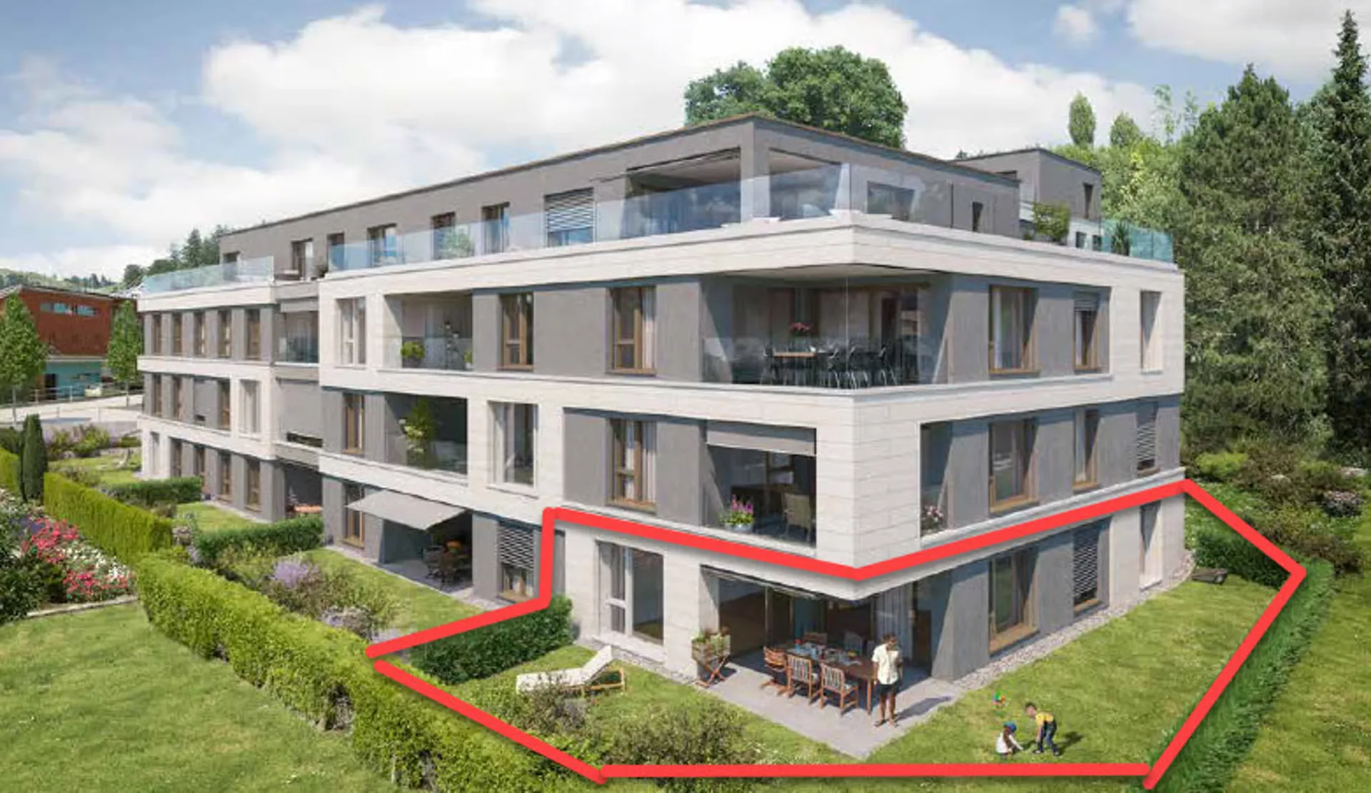 Neuwertige helle 3.5 - Zimmerwohnung mit Garten im Herzen von Willisau