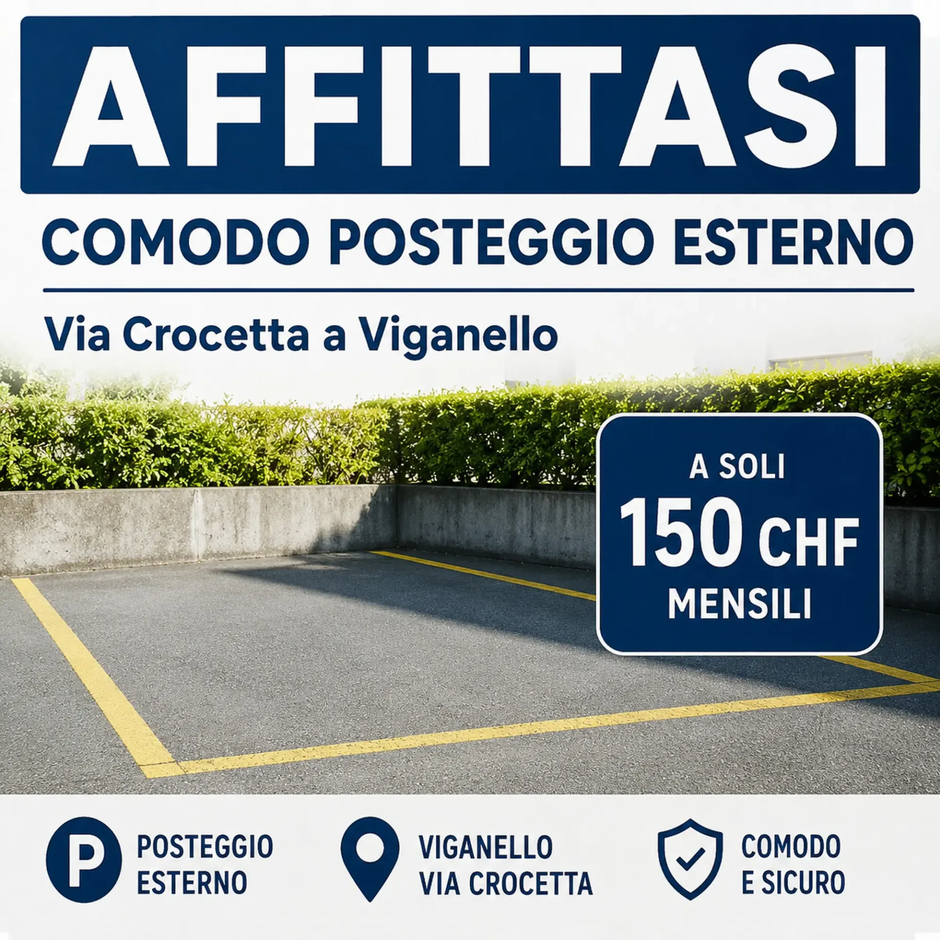 Komfortable Außenabstellplatz Viganello