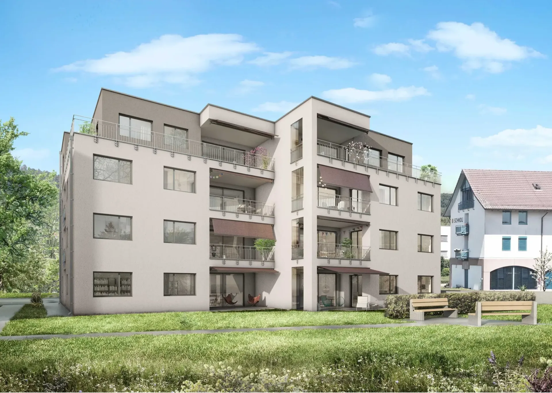 Neue Wohnung mit schönem Garten-Sitzplatz!