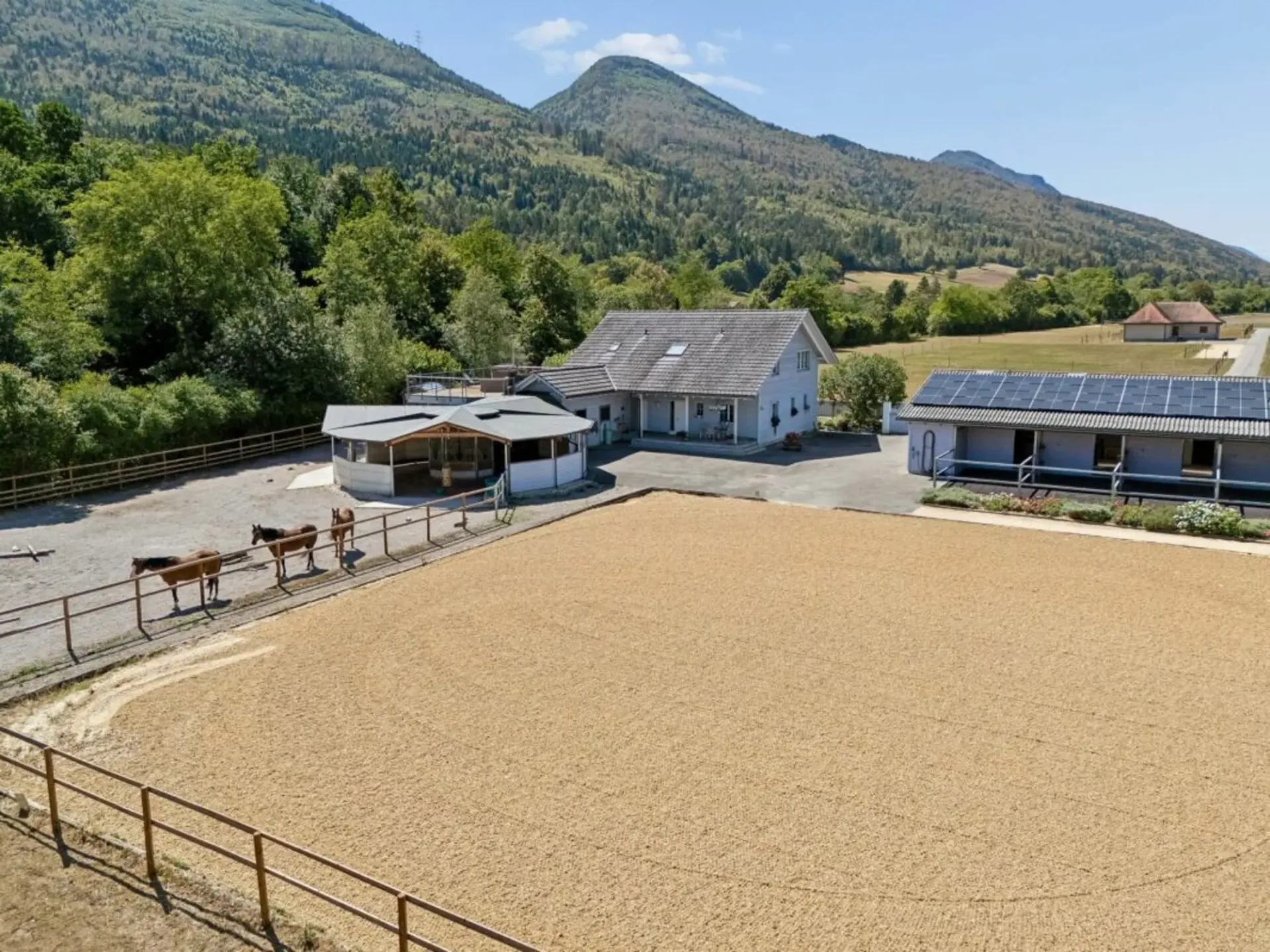 Versatile Equestrian Property with House, Office Loft, and Half-Covered Riding Arena