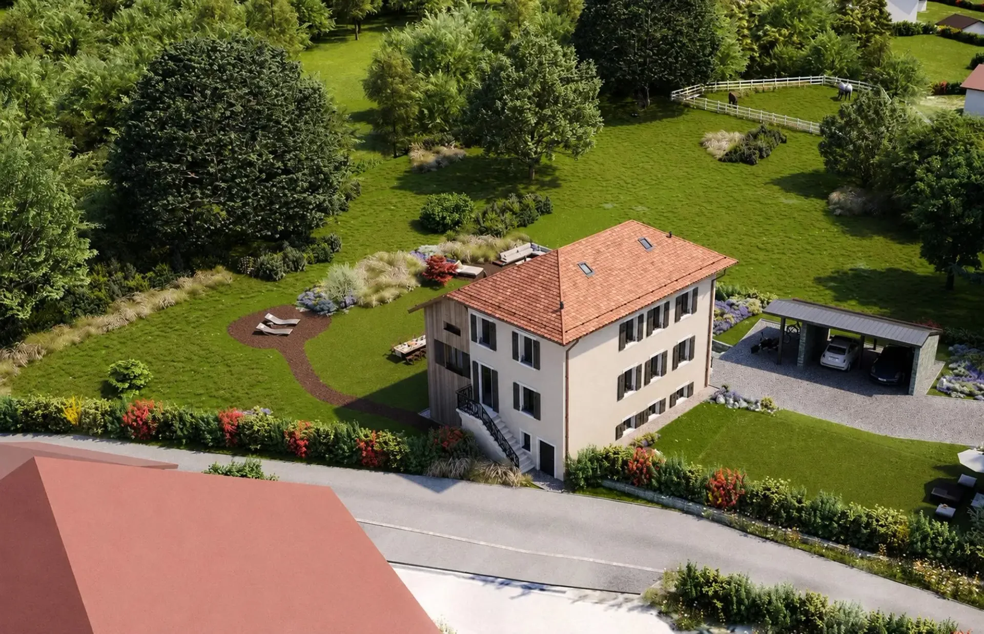 Dachboden mit Charakter und privatem Garten & CASATAX-Berechtigung in Cartigny
