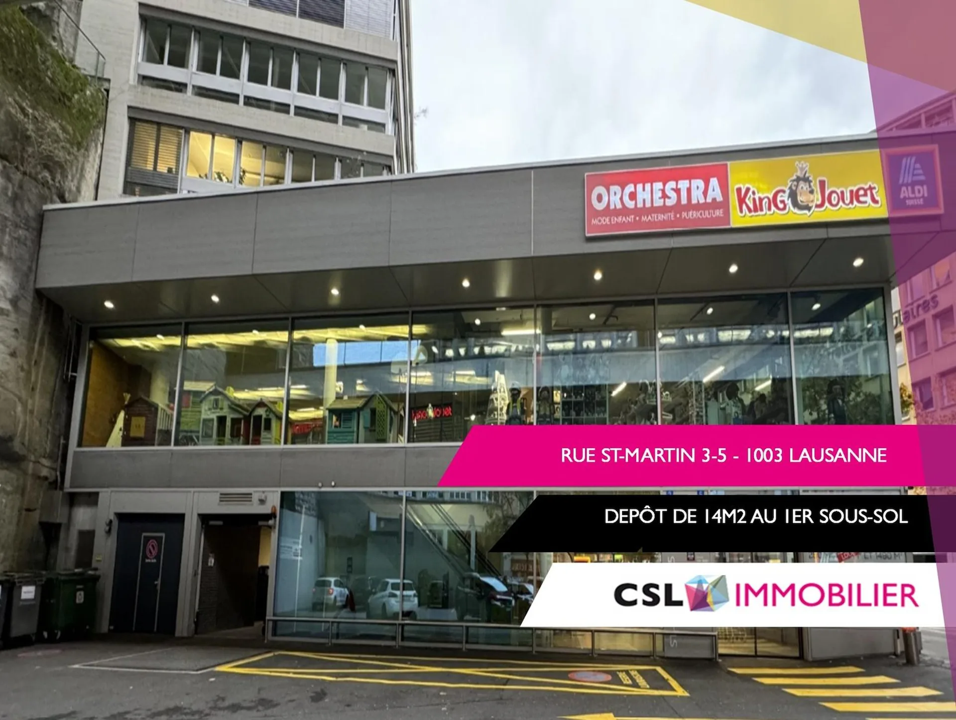 DÉPÔT À LOUER – 14 m² AU CENTRE DE LAUSANNE