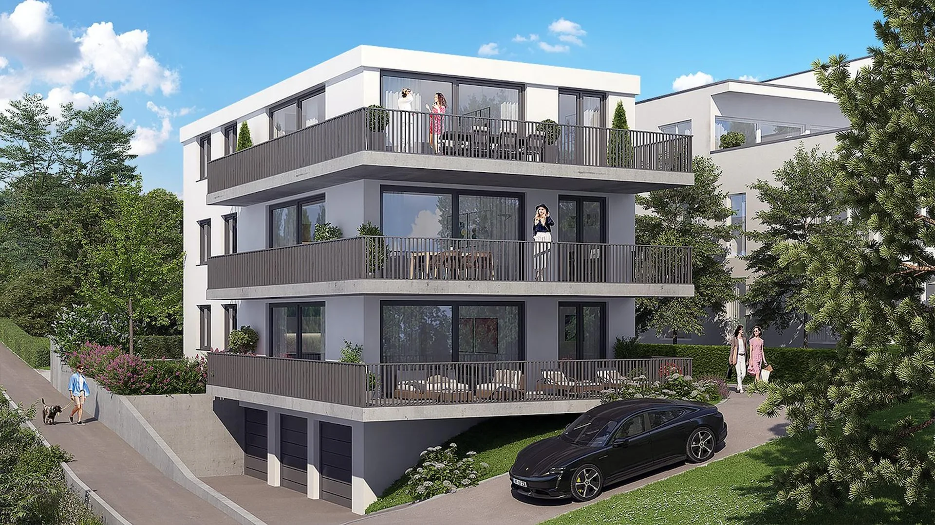 Moderne 3.5-Zimmer-Neubau-Wohnung mit Balkon und Garage in Dornach