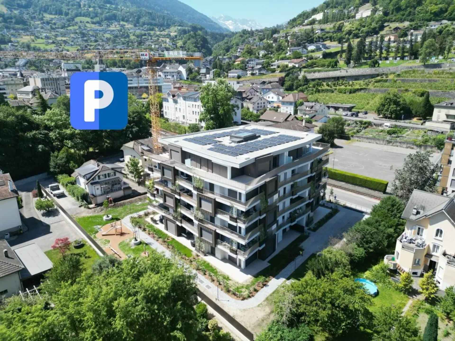 Location place de parc garage underground PPE Les Jardins de Mabillon Monthey