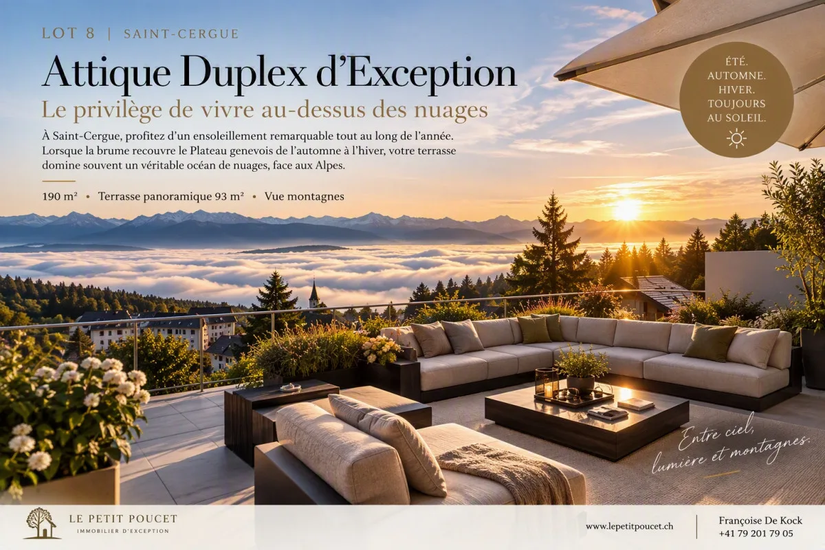 NEU - EXKLUSIV - PANORAMISCHES DUPLEX-ATTIKUM IN SAINT-CERGUE