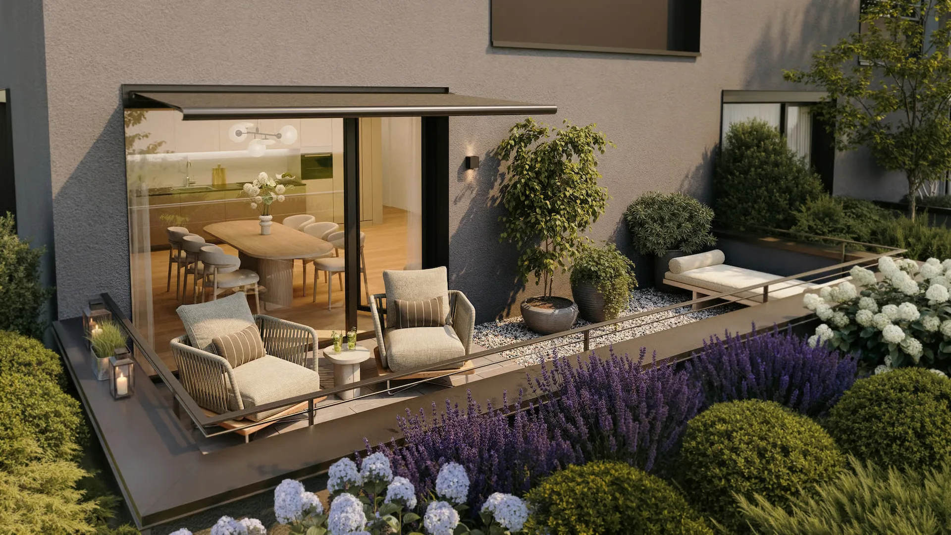 Stillvolle Erdgeschosswohnung mit idyllischer Terrasse zum Verweilen