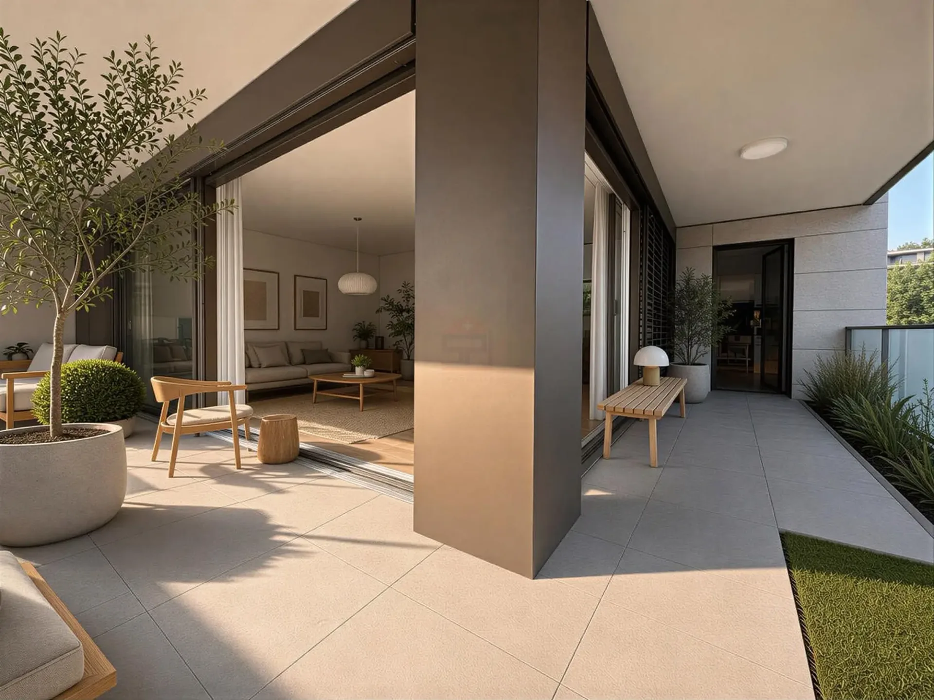 Helles Apartment mit großer Terrasse im Herzen von La Gradelle