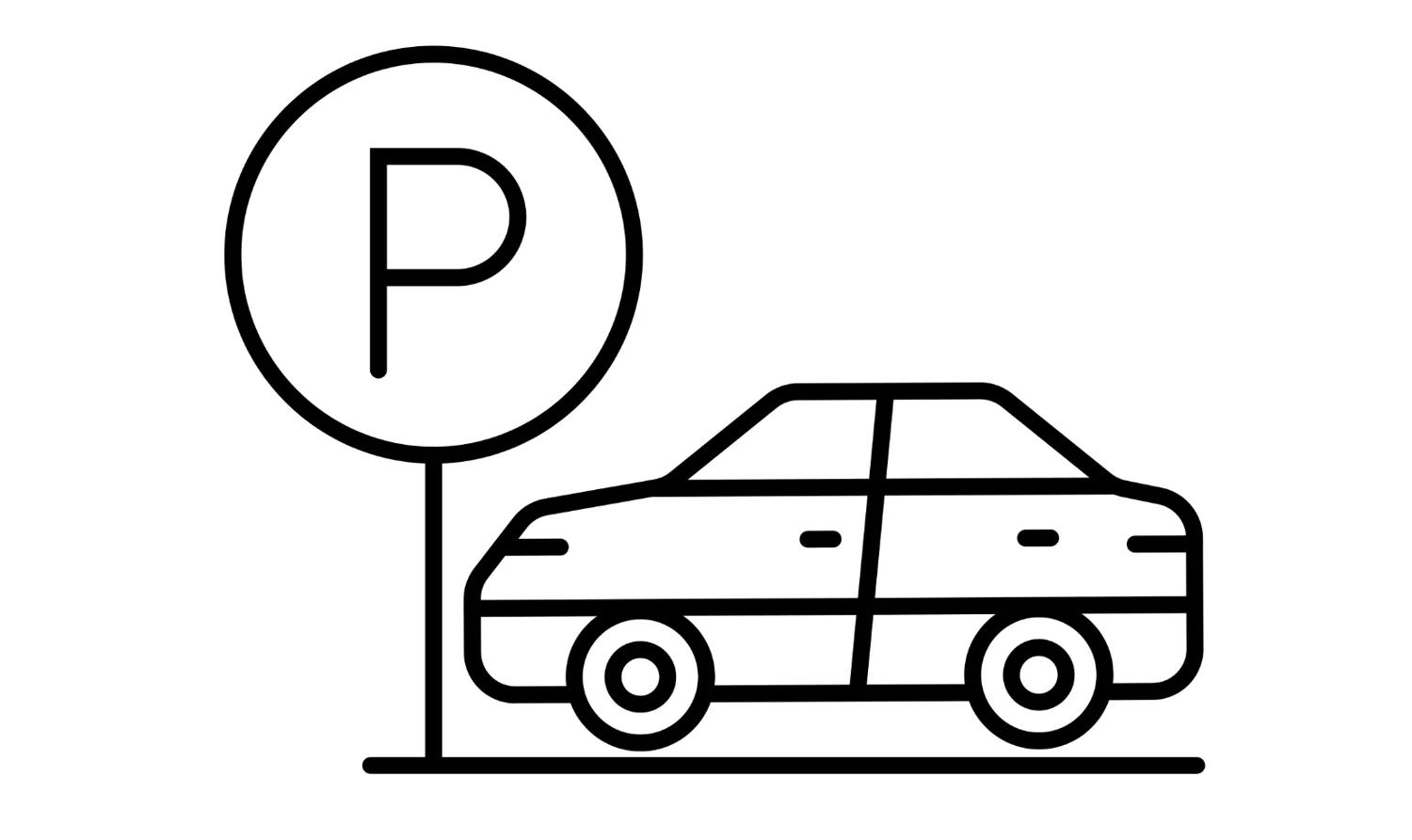 Gedeckter Parkplatz, auch für höhere Fahrzeuge, mit Stromanschluss