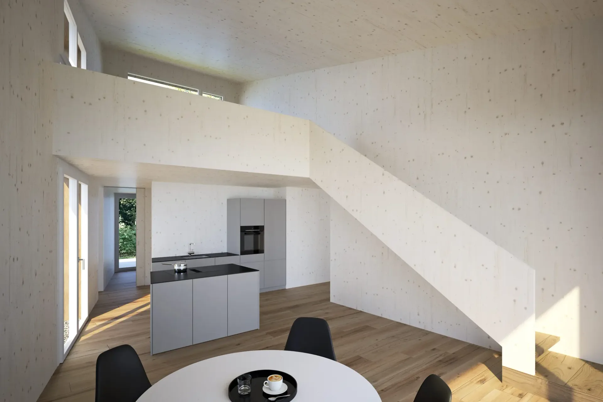 Doppelhaushälfte im Atelierhaus-Stil - modern, individuell und naturnah