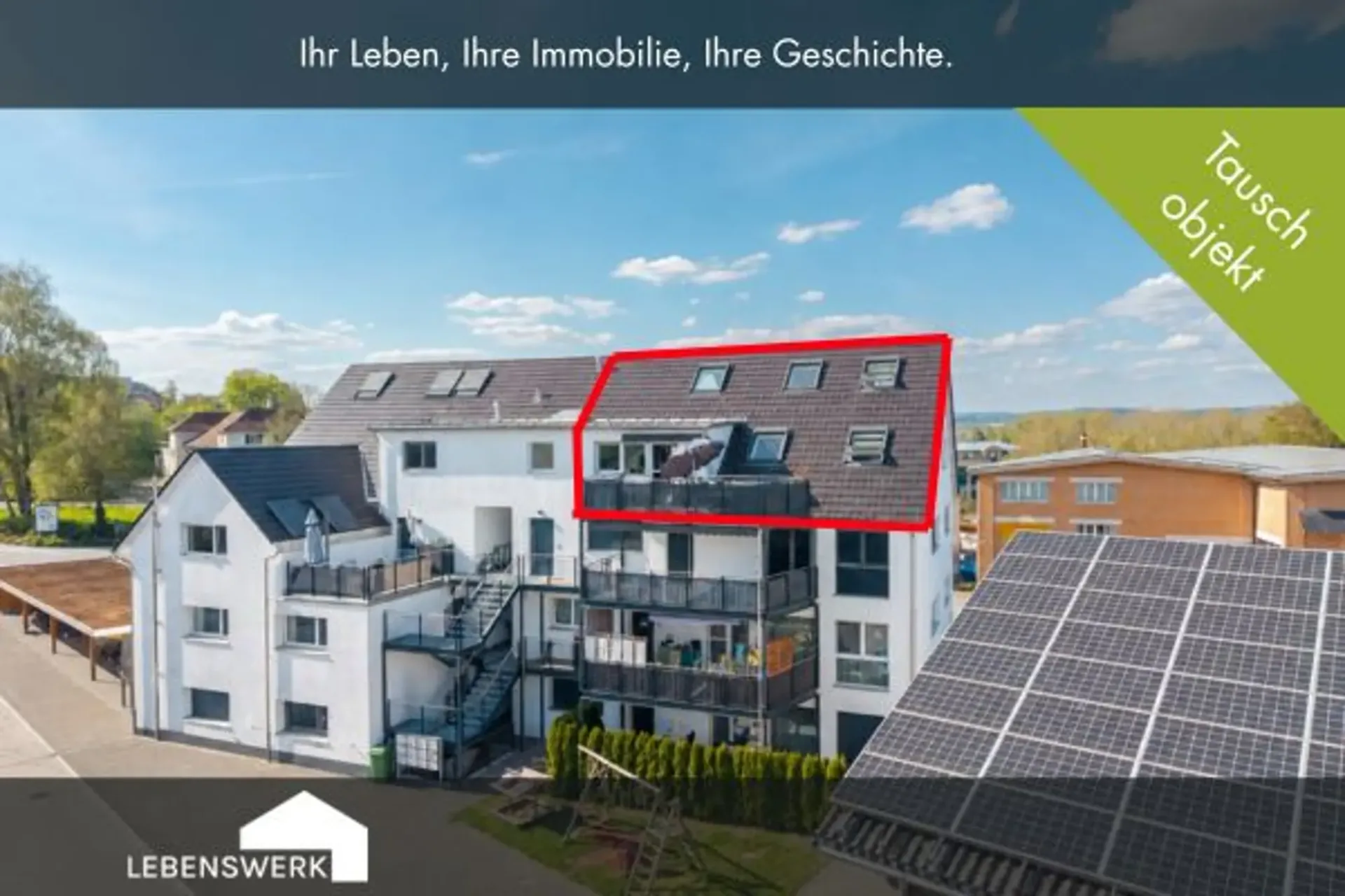 Zum Tausch: Moderne 5.5-Zimmer-Dachmaisonette im Herzen von Tägerwil