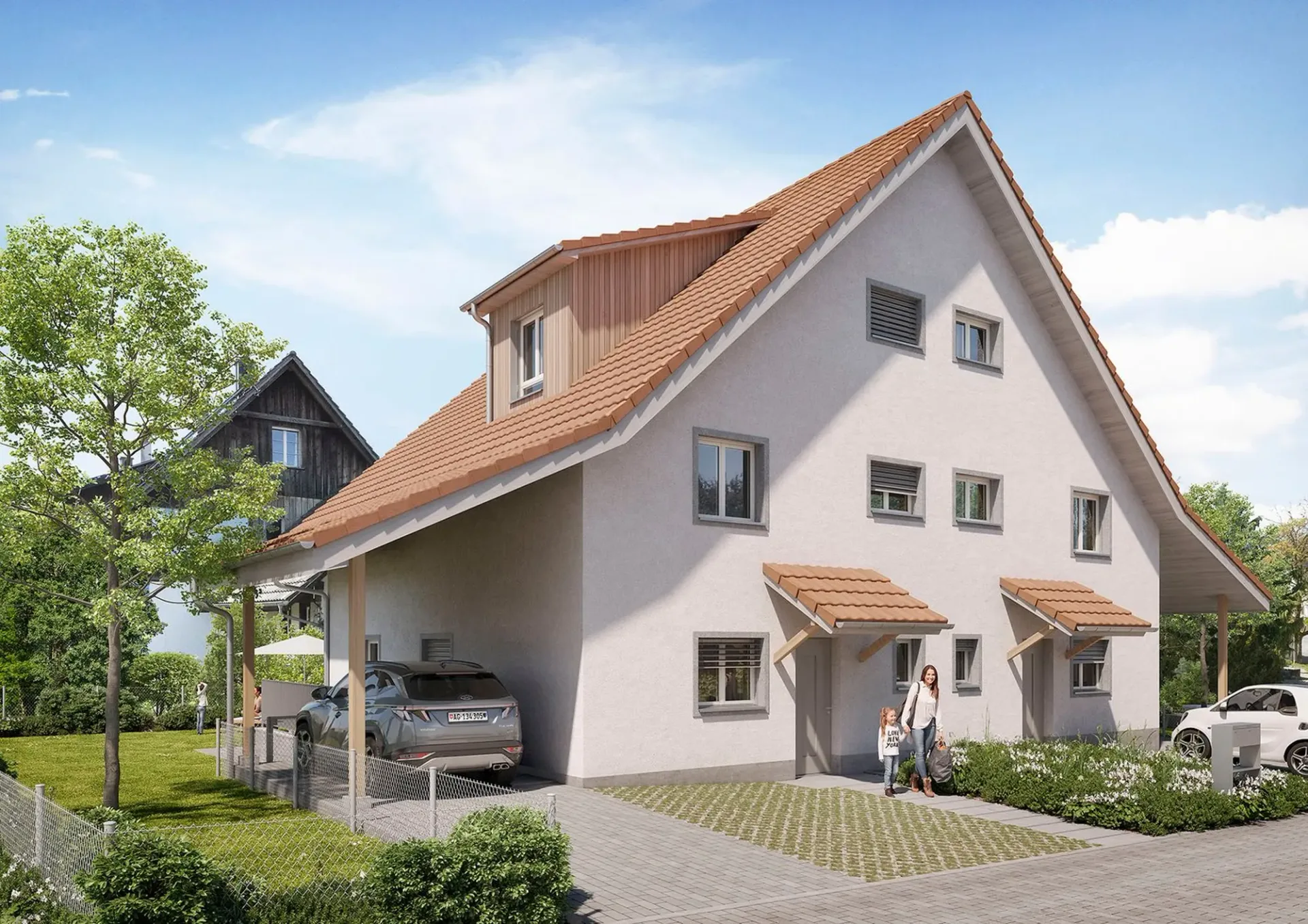 Neue Doppeleinfamilienhäuser mit 6½ bis 7½ Zimmern – grosszügiges Wohnen in Ottenbach