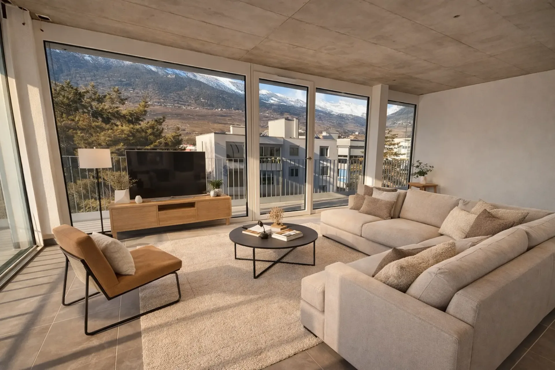 Spacieux attique neuf avec grand balcon