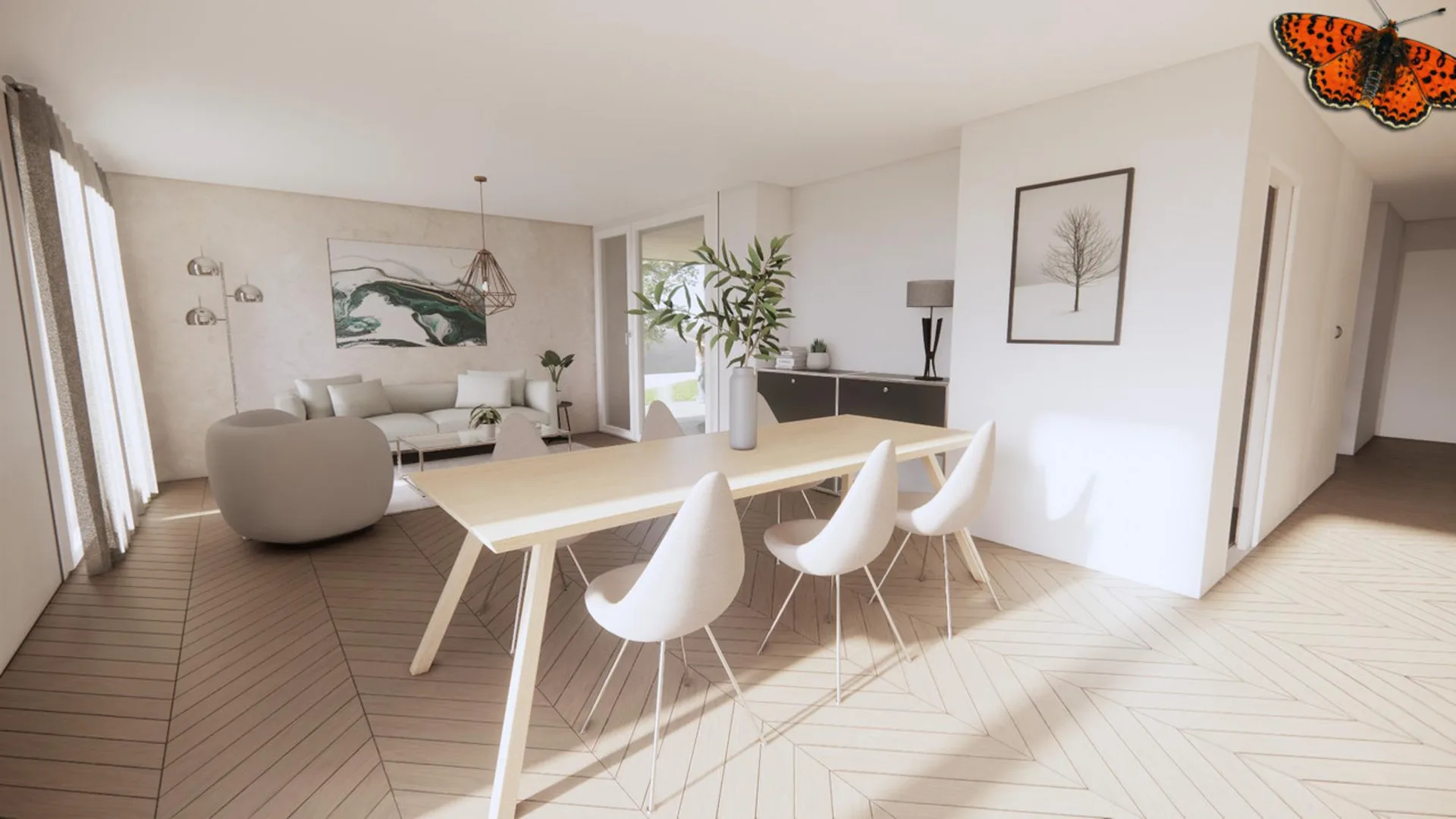 Neue 3,5-Zimmer-Wohnung im Erdgeschoss mit Garten in St-Aubin