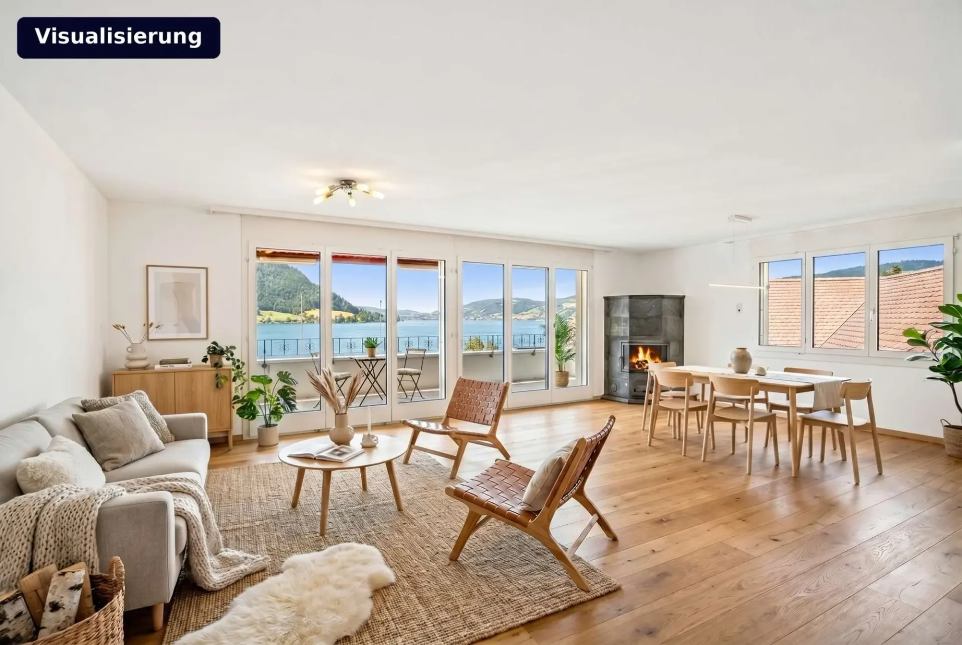 Logenplatz am Ägerisee: grandiose Seesicht und 129 m² Balkon-/Aussenfläche